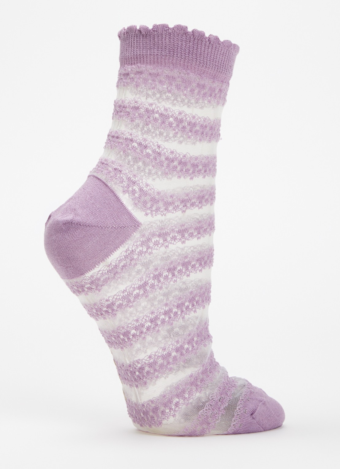 Falke Border Lace sokken in katoenblend - detail 3 lila