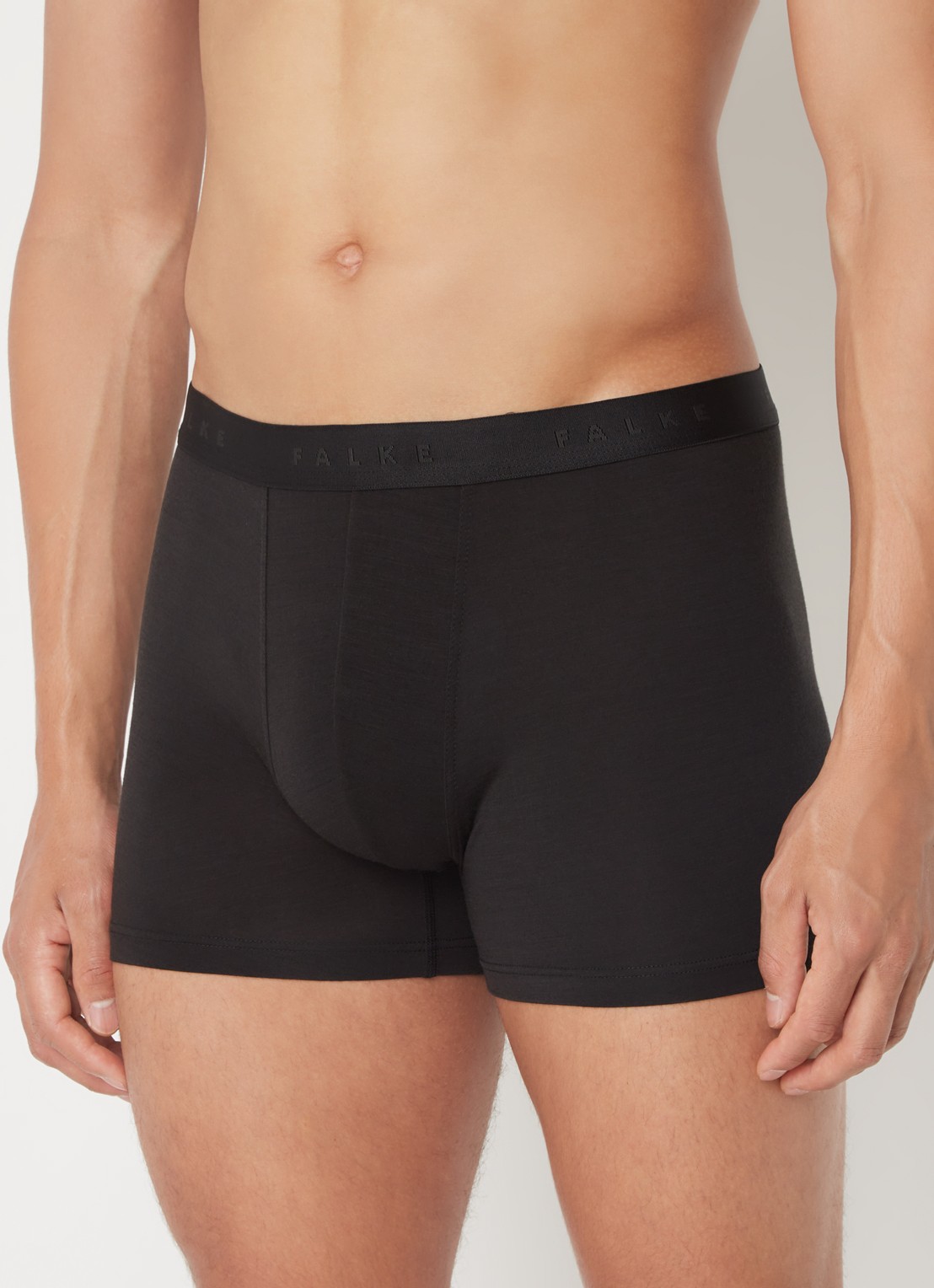 Falke Boxershort in wolblend met logoband - detail 4 zwart