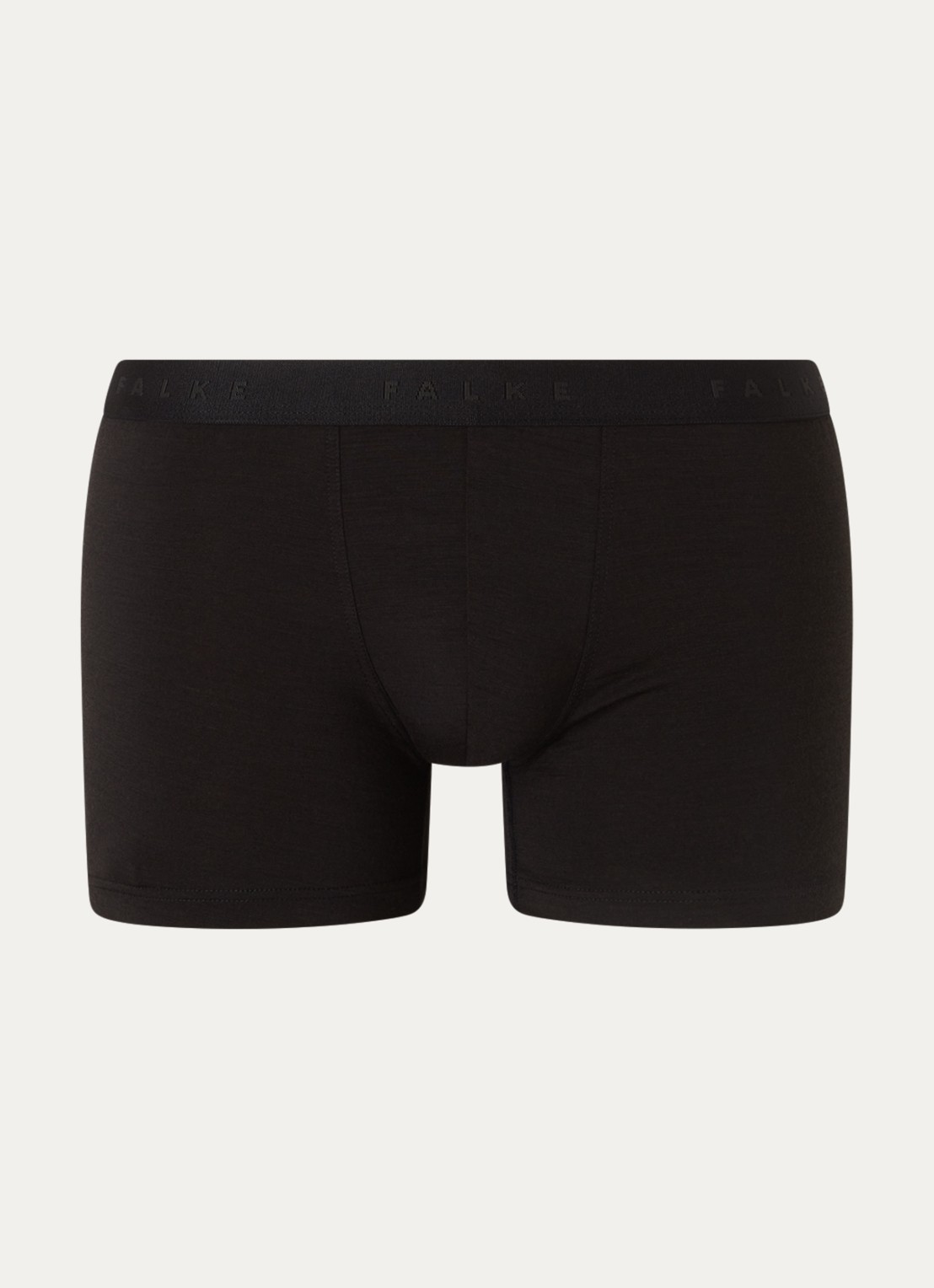 Falke Boxershort in wolblend met logoband - voorkant 2 zwart