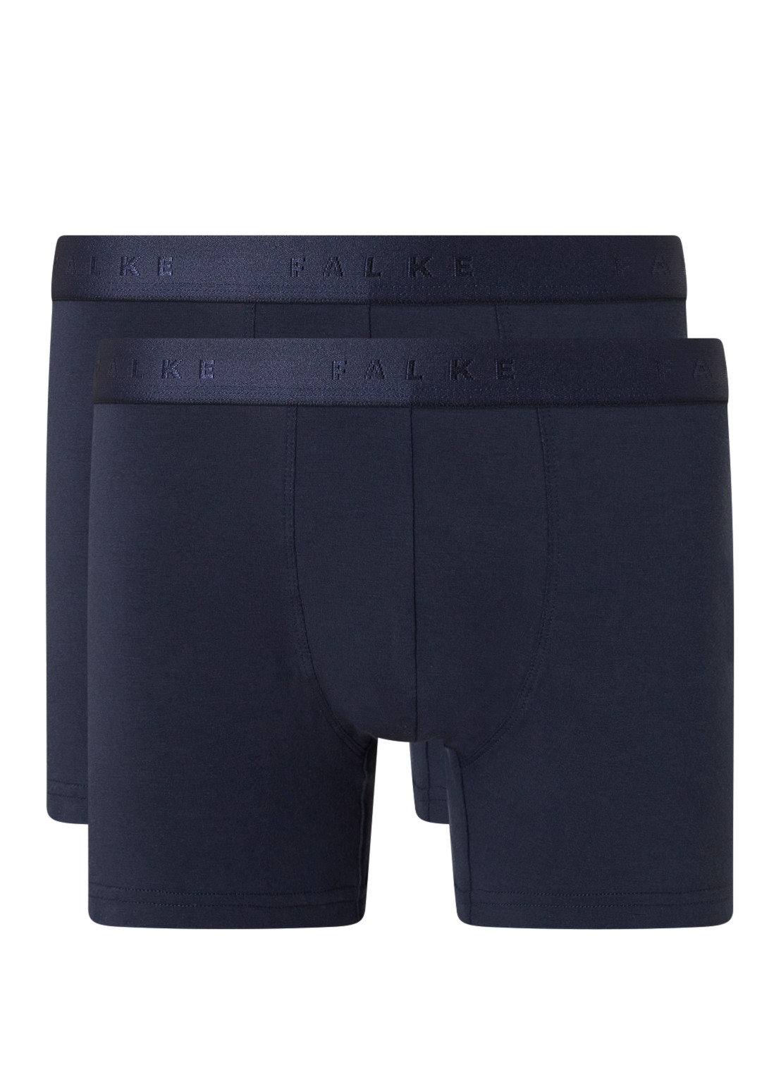 Falke Boxershorts met logoband in 2-pack - voorkant donkerblauw