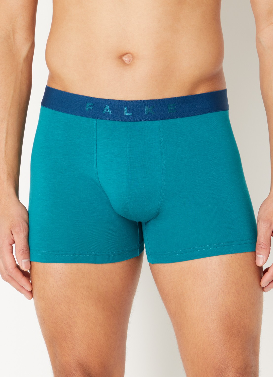 Falke Boxershorts met logoband in 2-pack - detail zeegroen