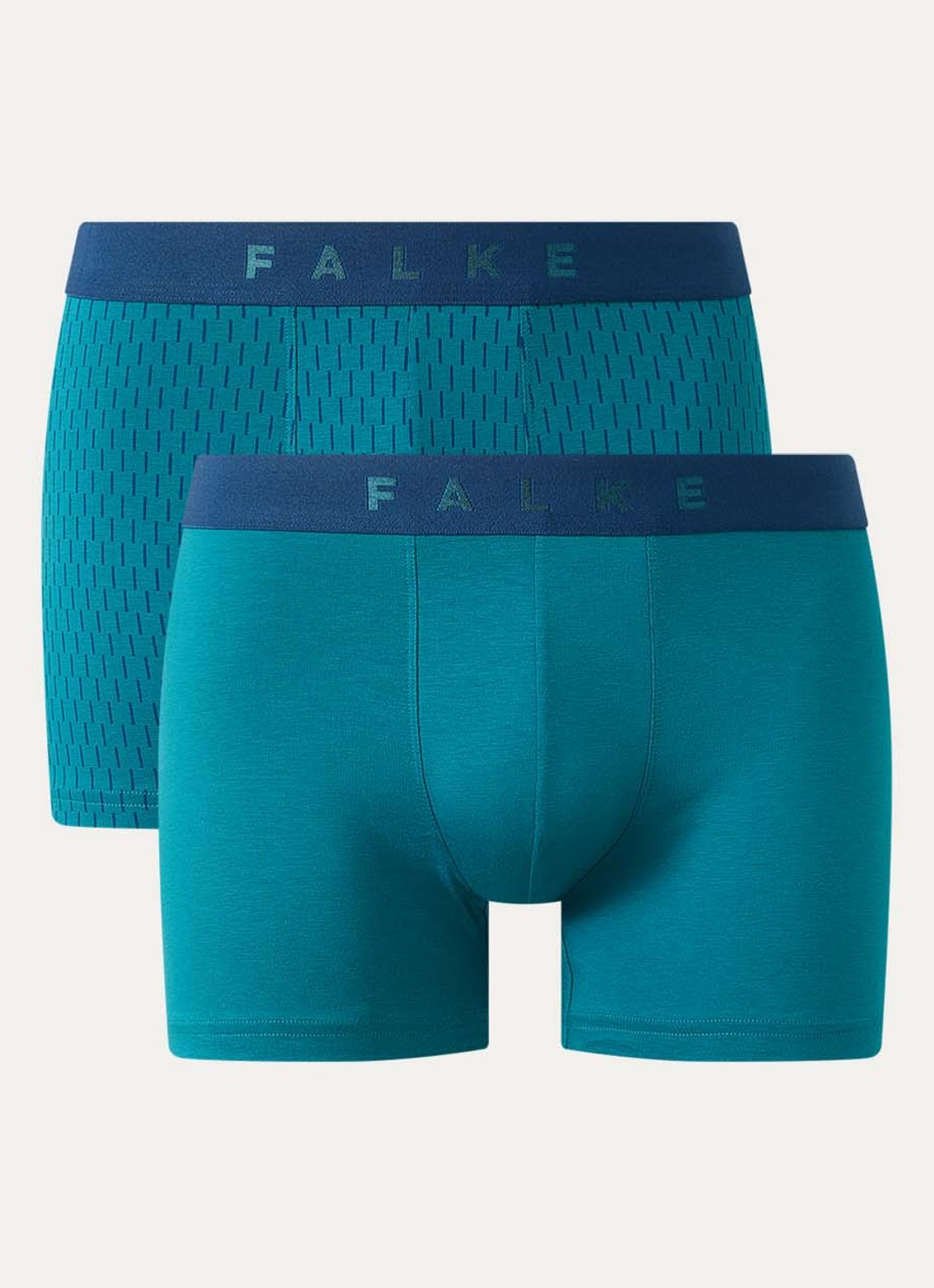 Falke Boxershorts met logoband in 2-pack - voorkant 3 zeegroen