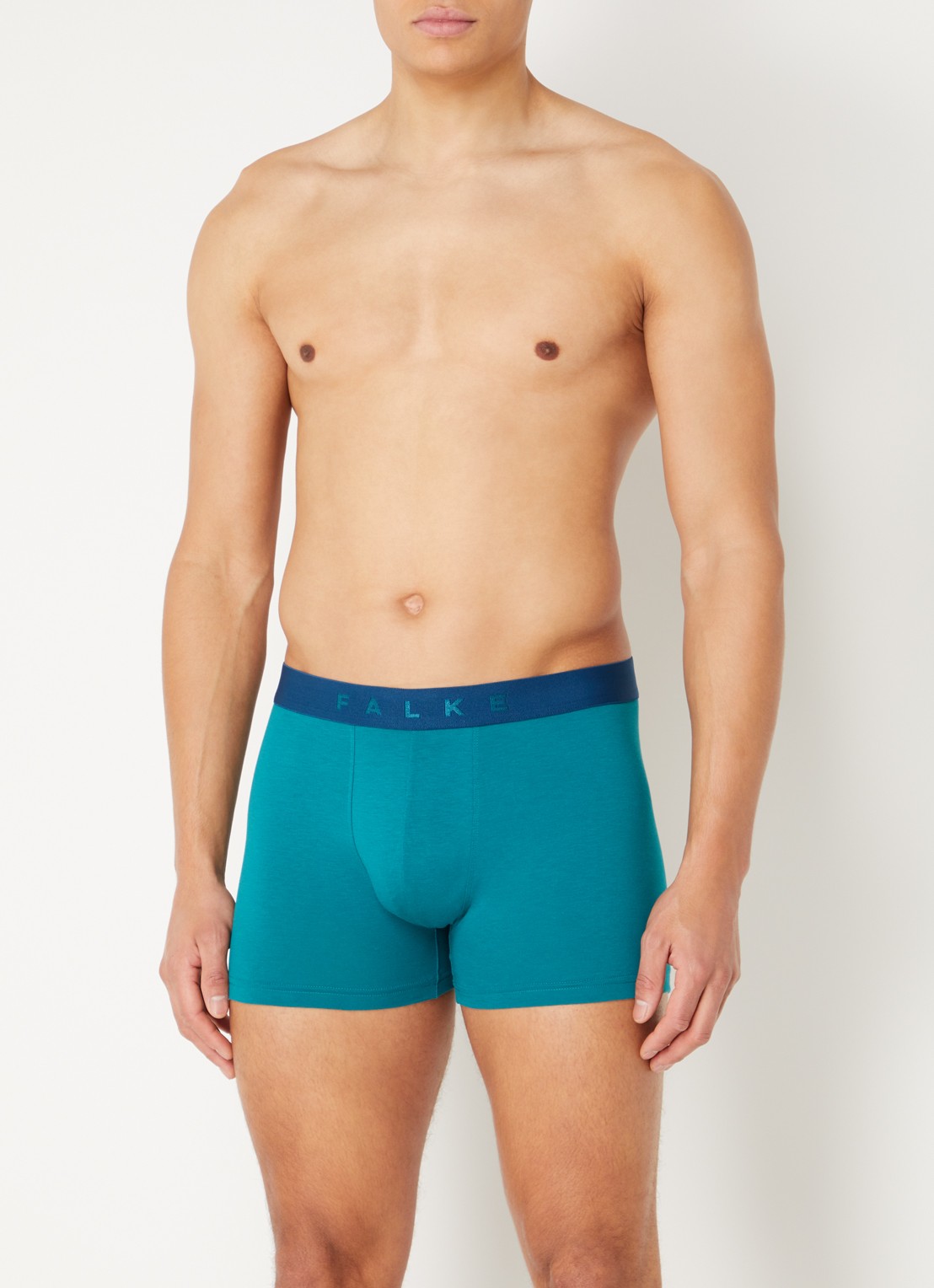 Falke Boxershorts met logoband in 2-pack - voorkant 4 zeegroen