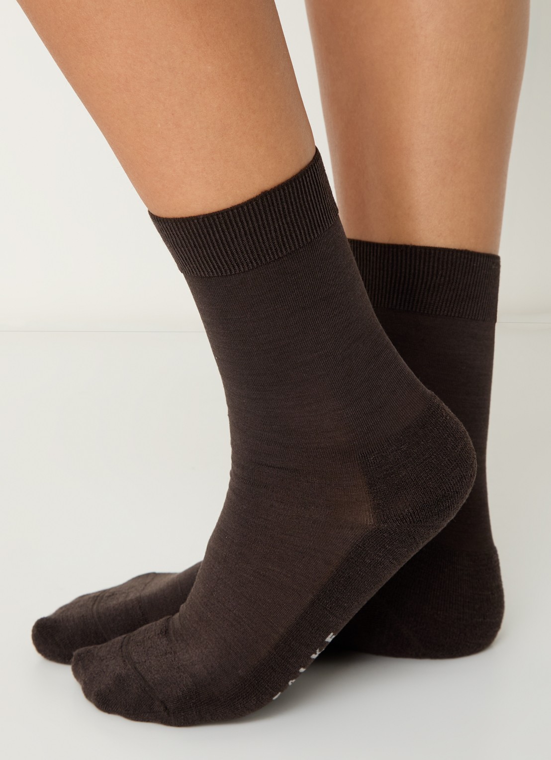Falke Climawool sokken in scheerwolblend - voorkant 5 donkerbruin