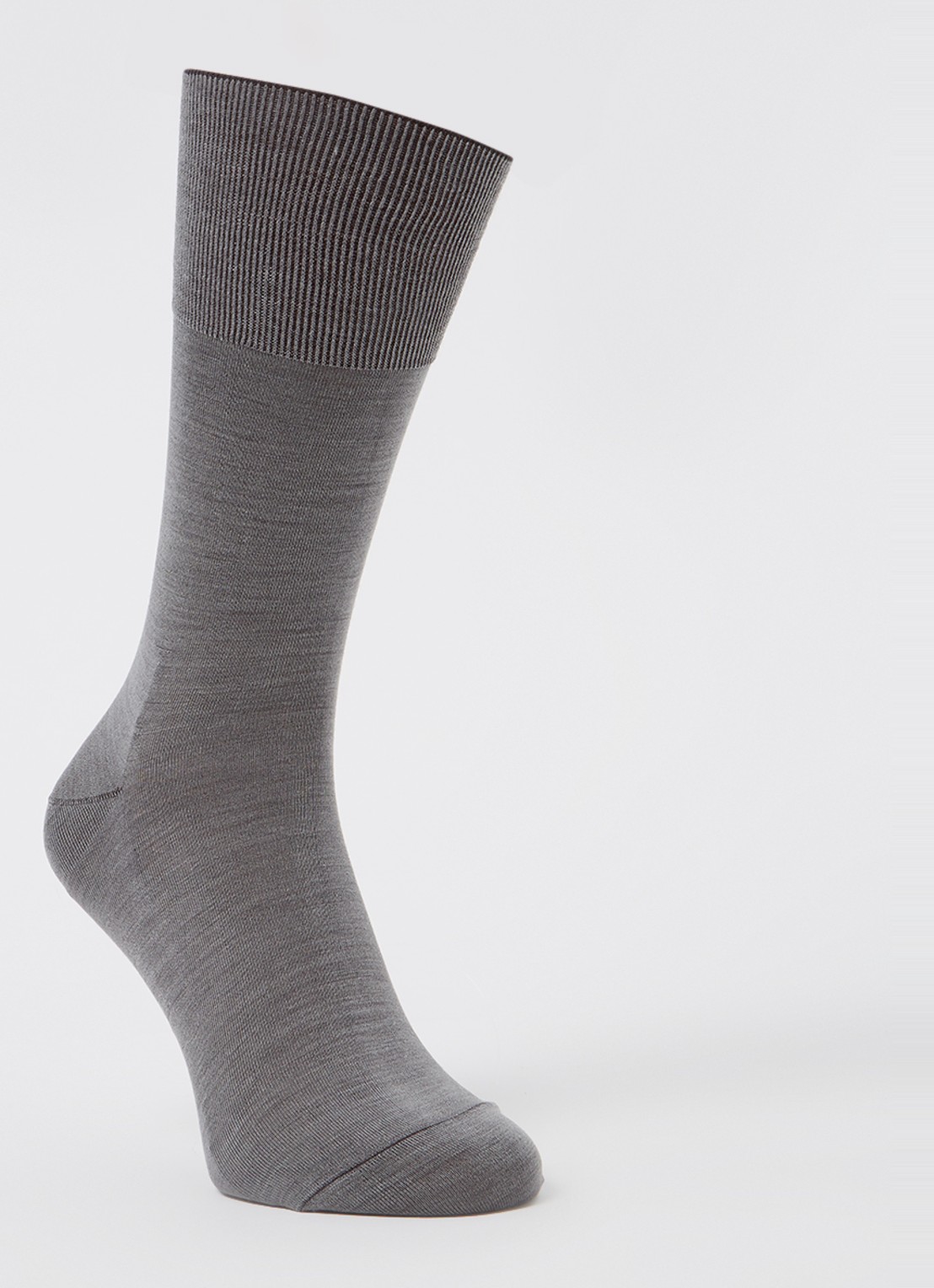Falke Climawool sokken in scheerwolblend - voorkant 2 grijsmele