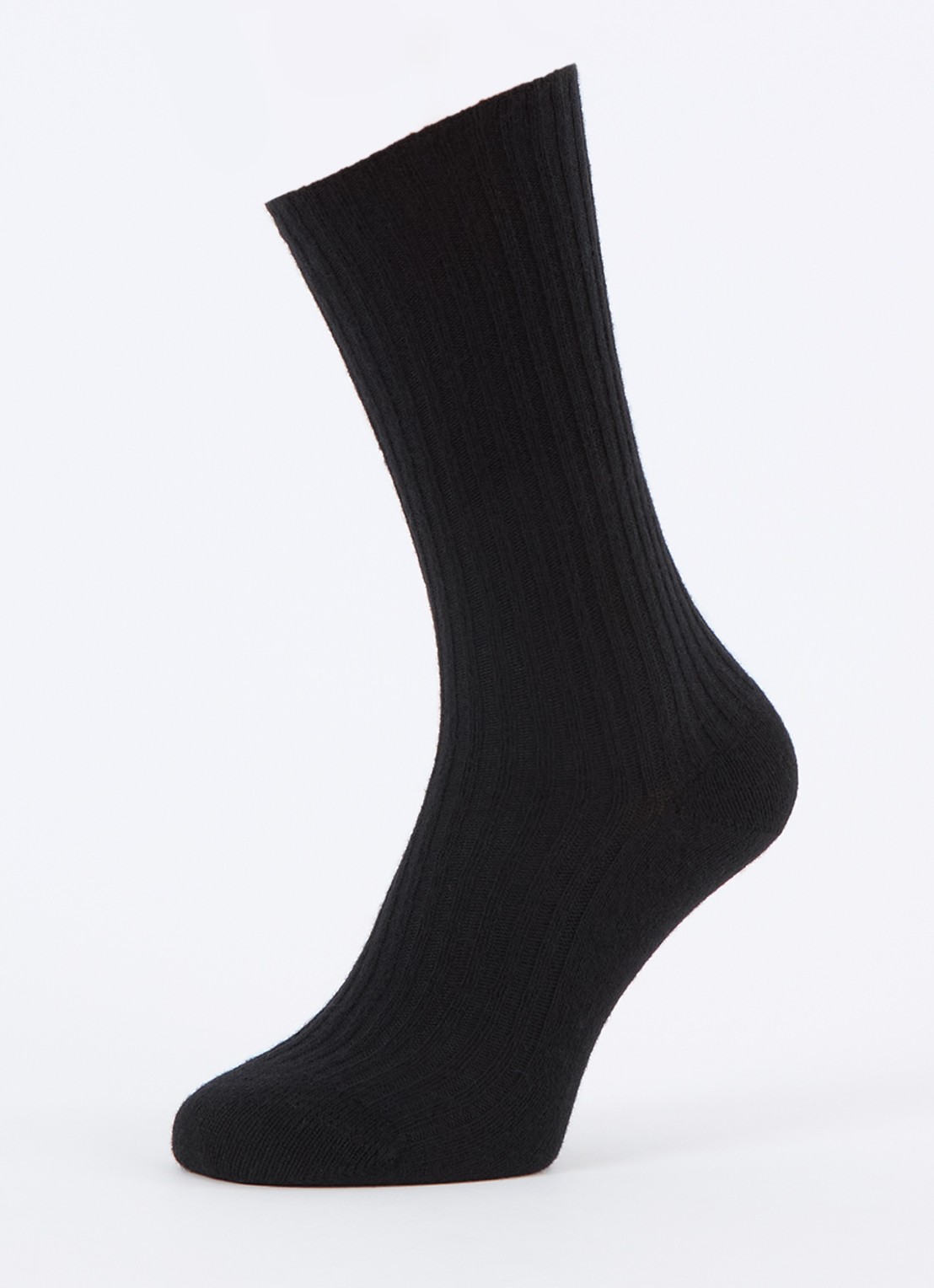 Falke Cosy ribgebreide sokken in kasjmierblend - detail 4 zwart