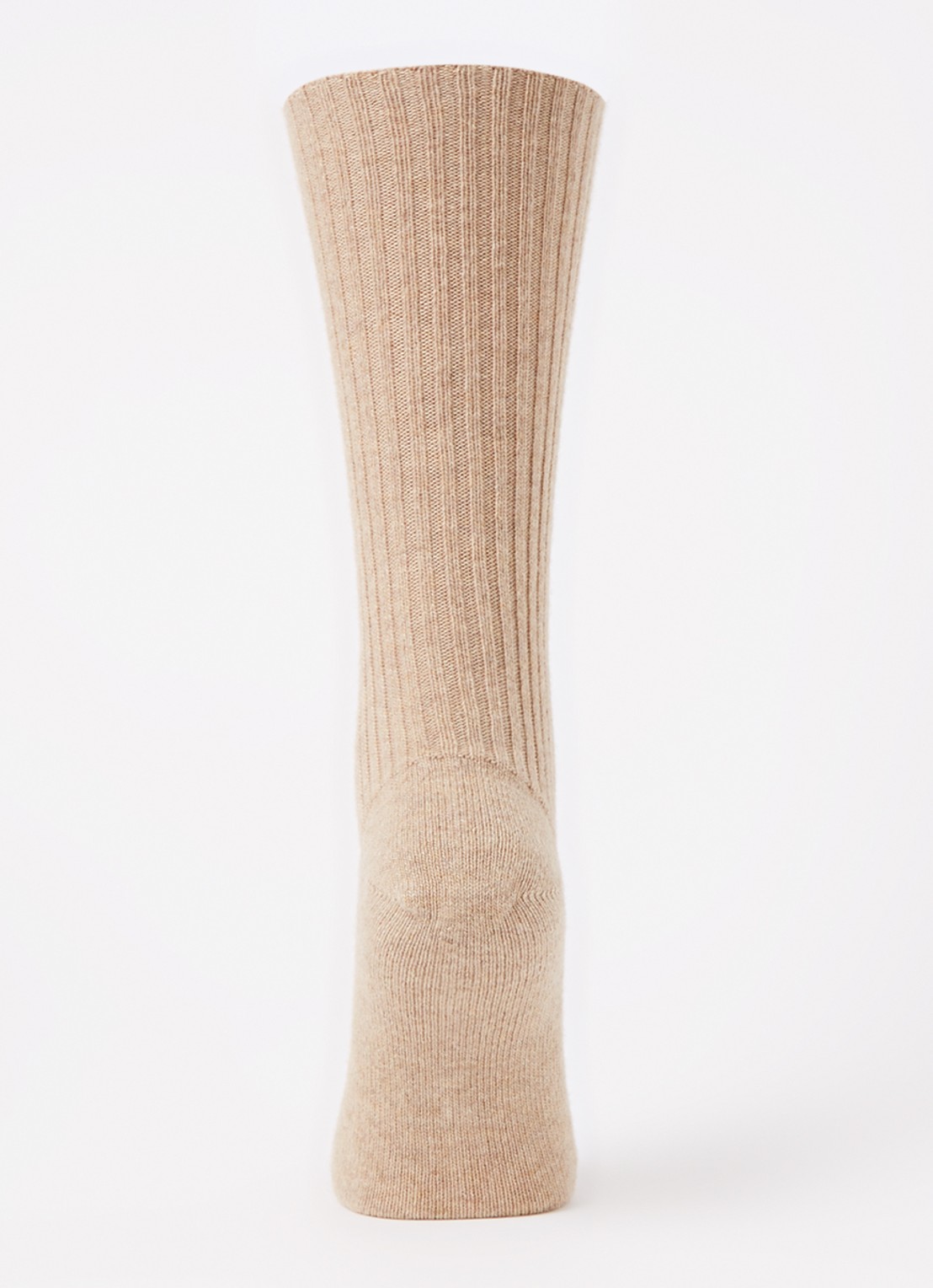 Falke Cosy ribgebreide sokken in kasjmierblend - voorkant 3 beige