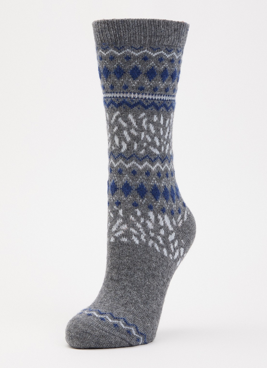 Falke Cosy Wool sokken in kasjmierblend - detail 3 blauwgrijs