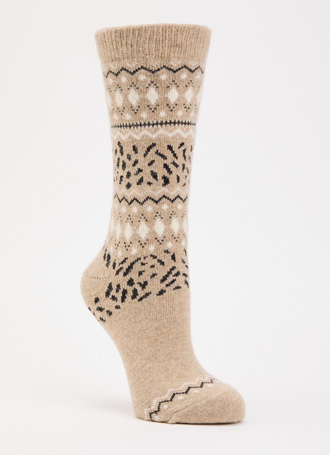Falke Cosy Wool sokken in kasjmierblend - voorkant 2 beige