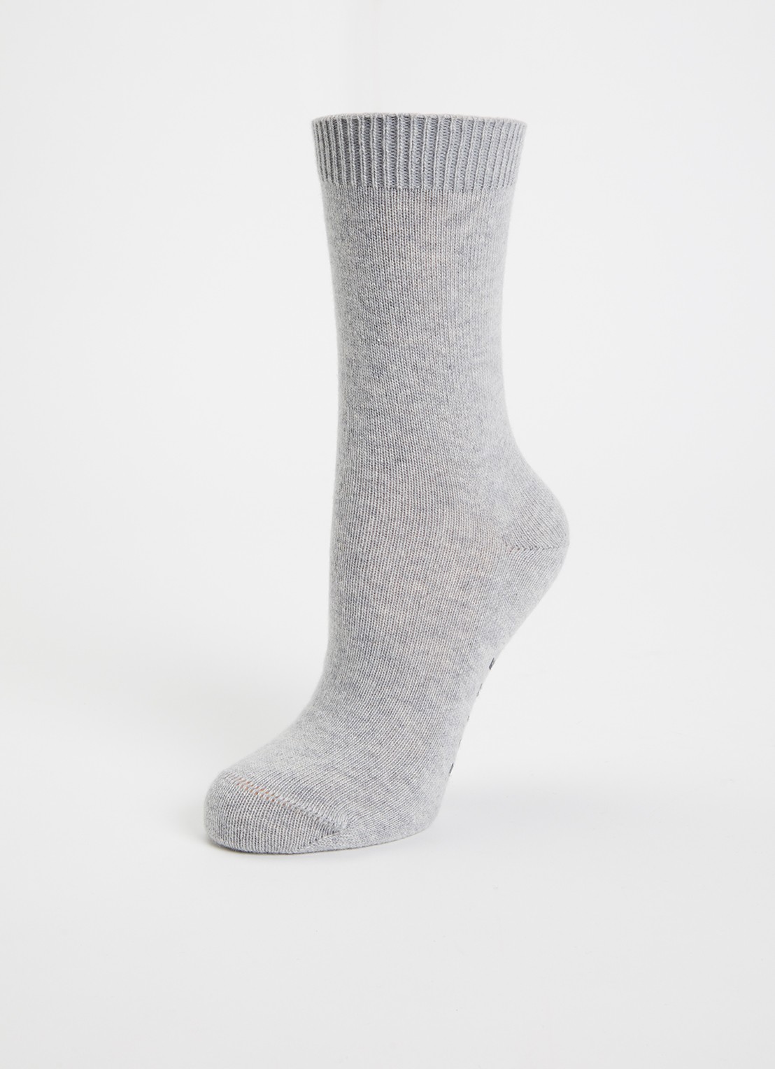 Falke Cosy Wool sokken in kasjmierblend - detail 3 lichtgrijs