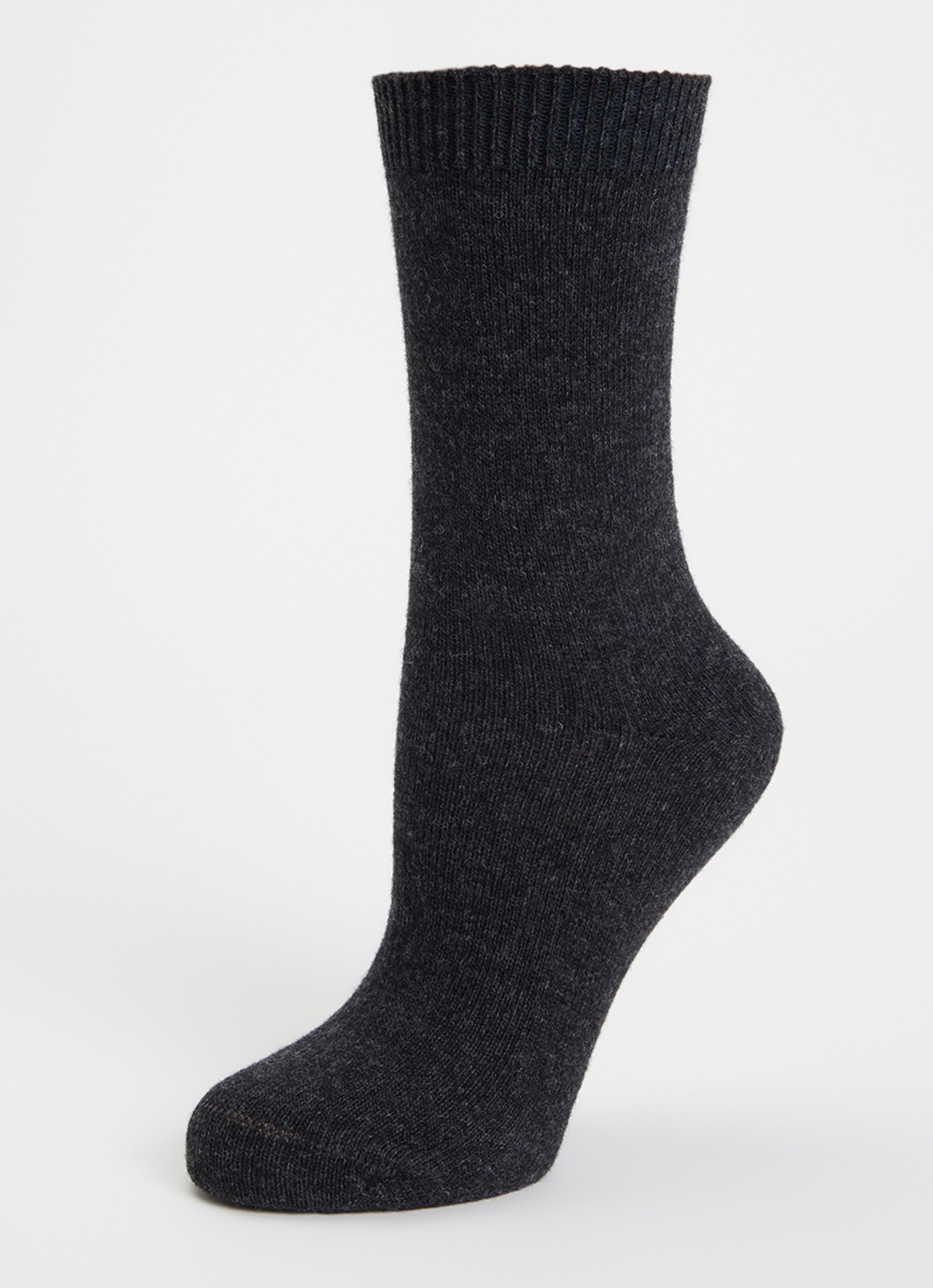 Falke Cosy Wool sokken in kasjmierblend - detail 3 antraciet