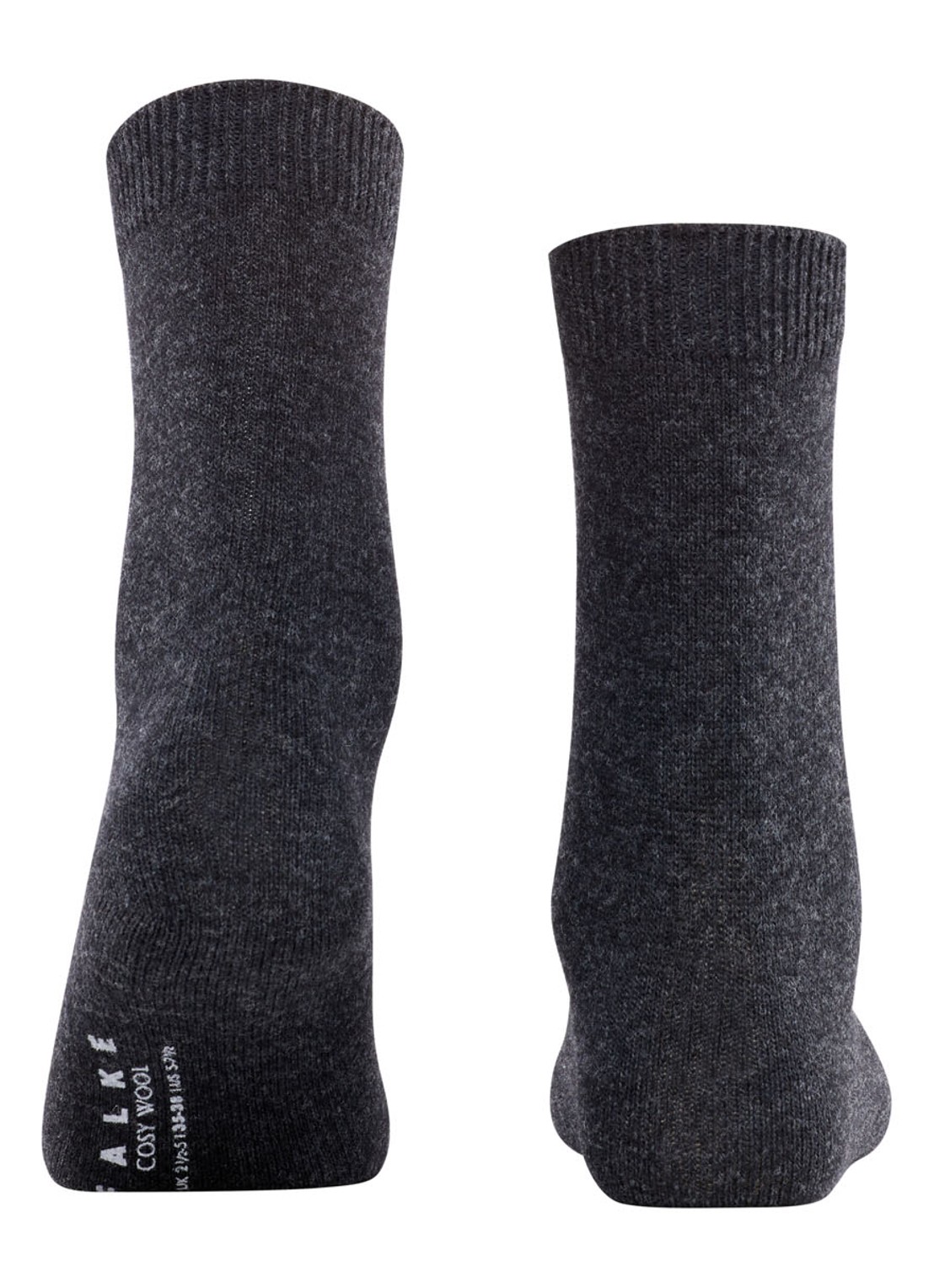 Falke Cosy Wool sokken - detail antraciet