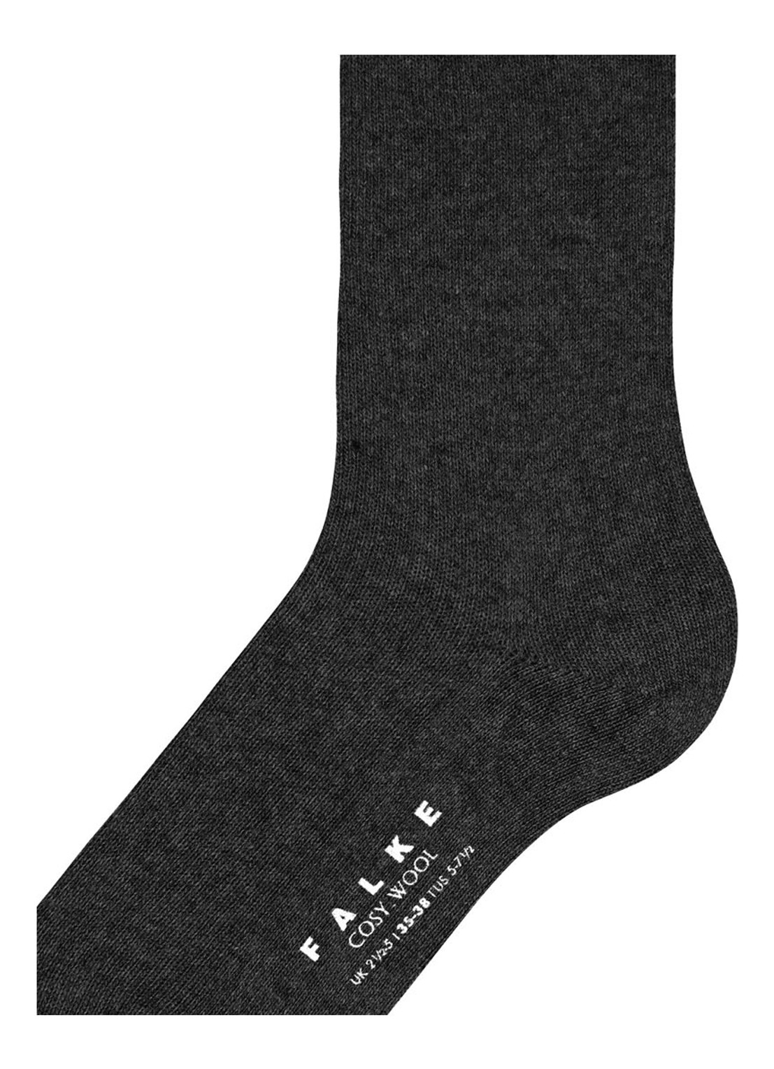 Falke Cosy Wool sokken - detail 3 antraciet