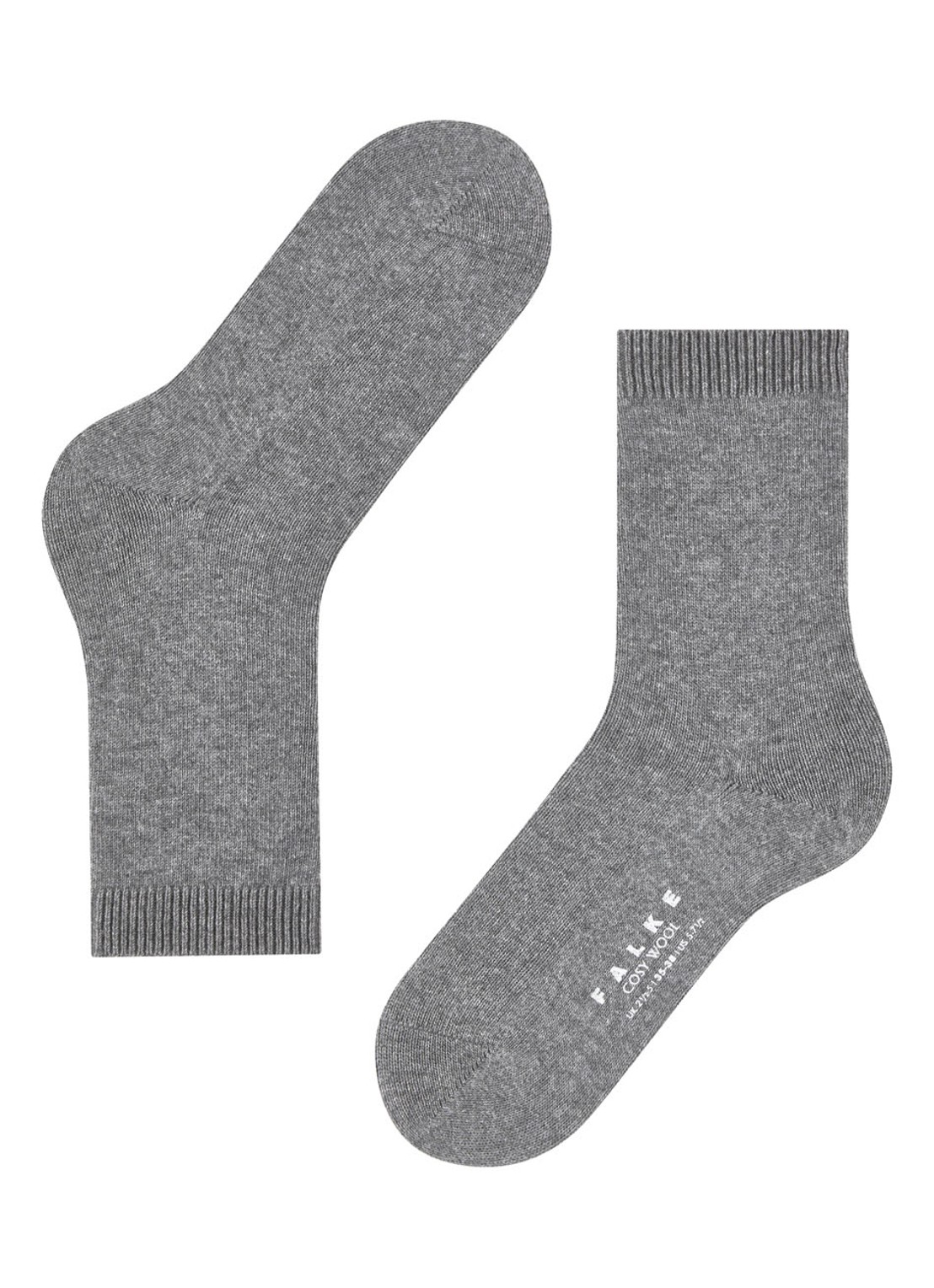 Falke Cosy Wool sokken - detail 2 grijsmele