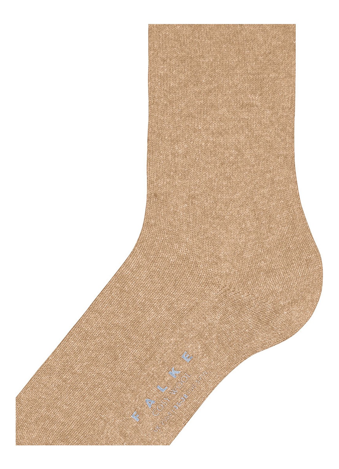 Falke Cosy Wool sokken - detail 3 camel