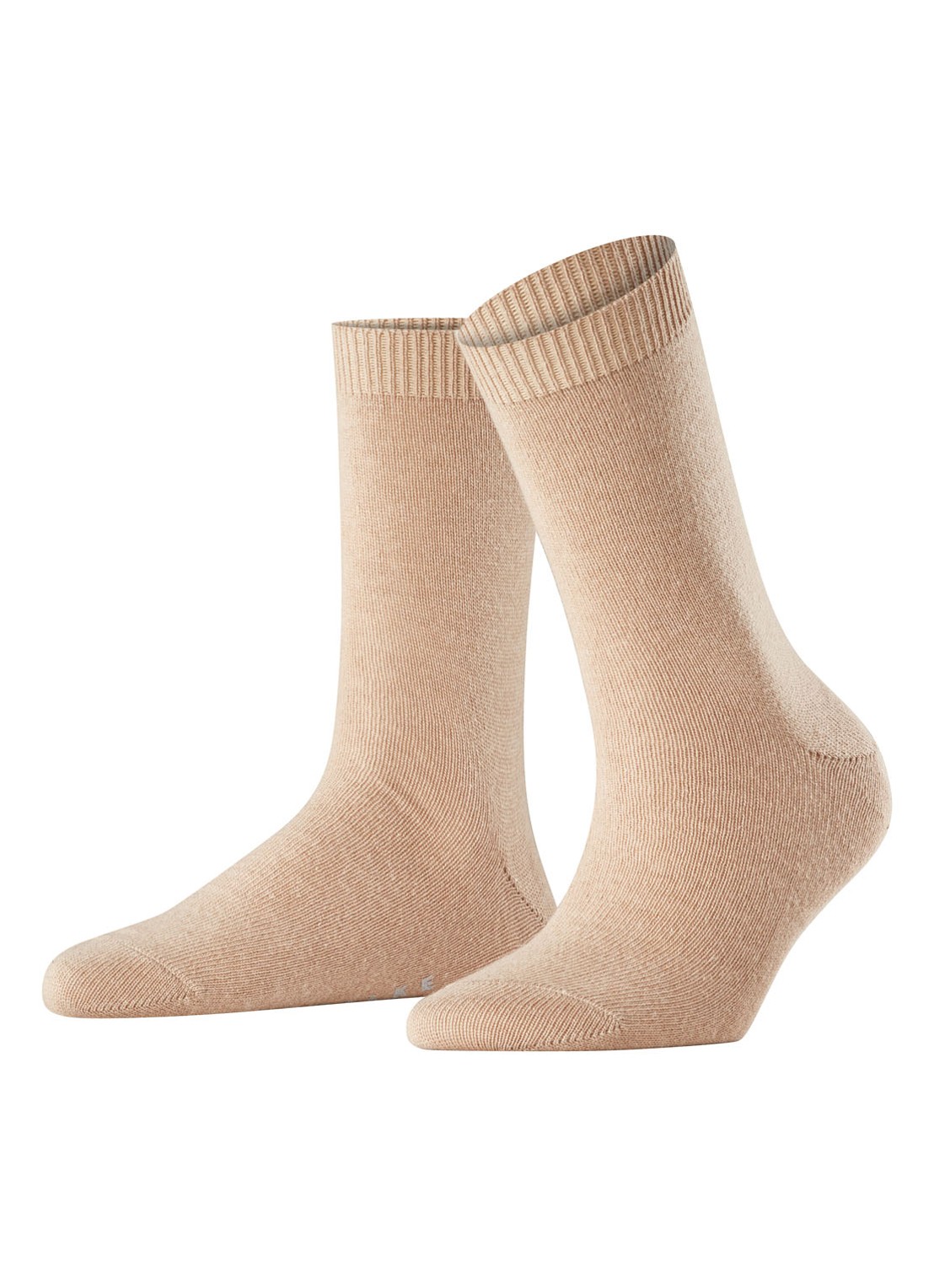 Falke Cosy Wool sokken - voorkant 6 camel