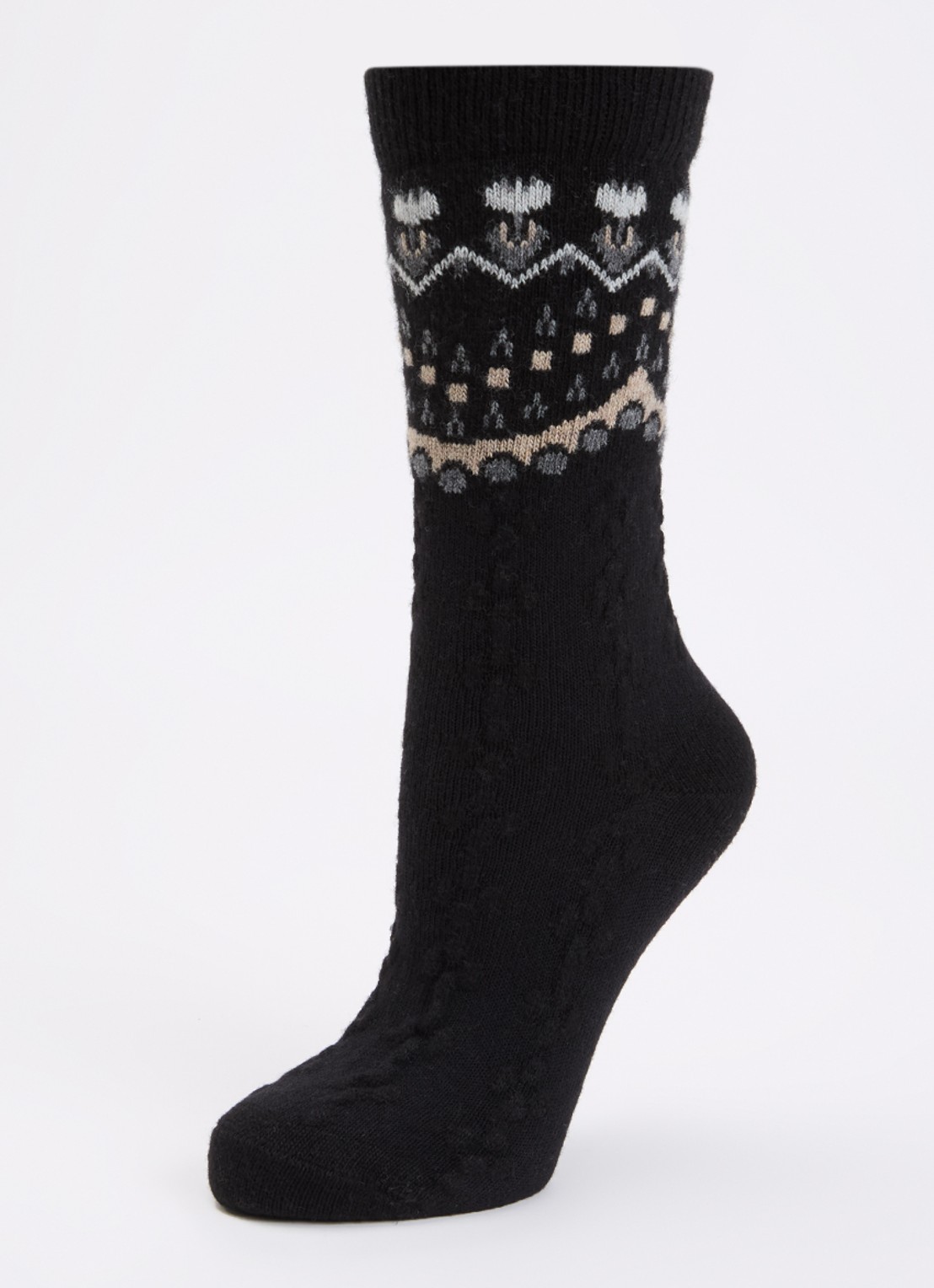Falke Cosy Wool Special Edition sokken in kasjmierblend - detail 3 zwart