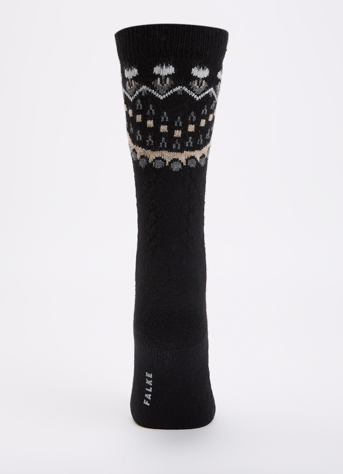 Falke Cosy Wool Special Edition sokken in kasjmierblend - voorkant 2 zwart