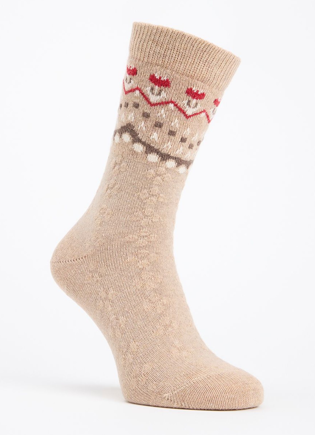 Falke Cosy Wool Special Edition sokken in kasjmierblend - voorkant beige