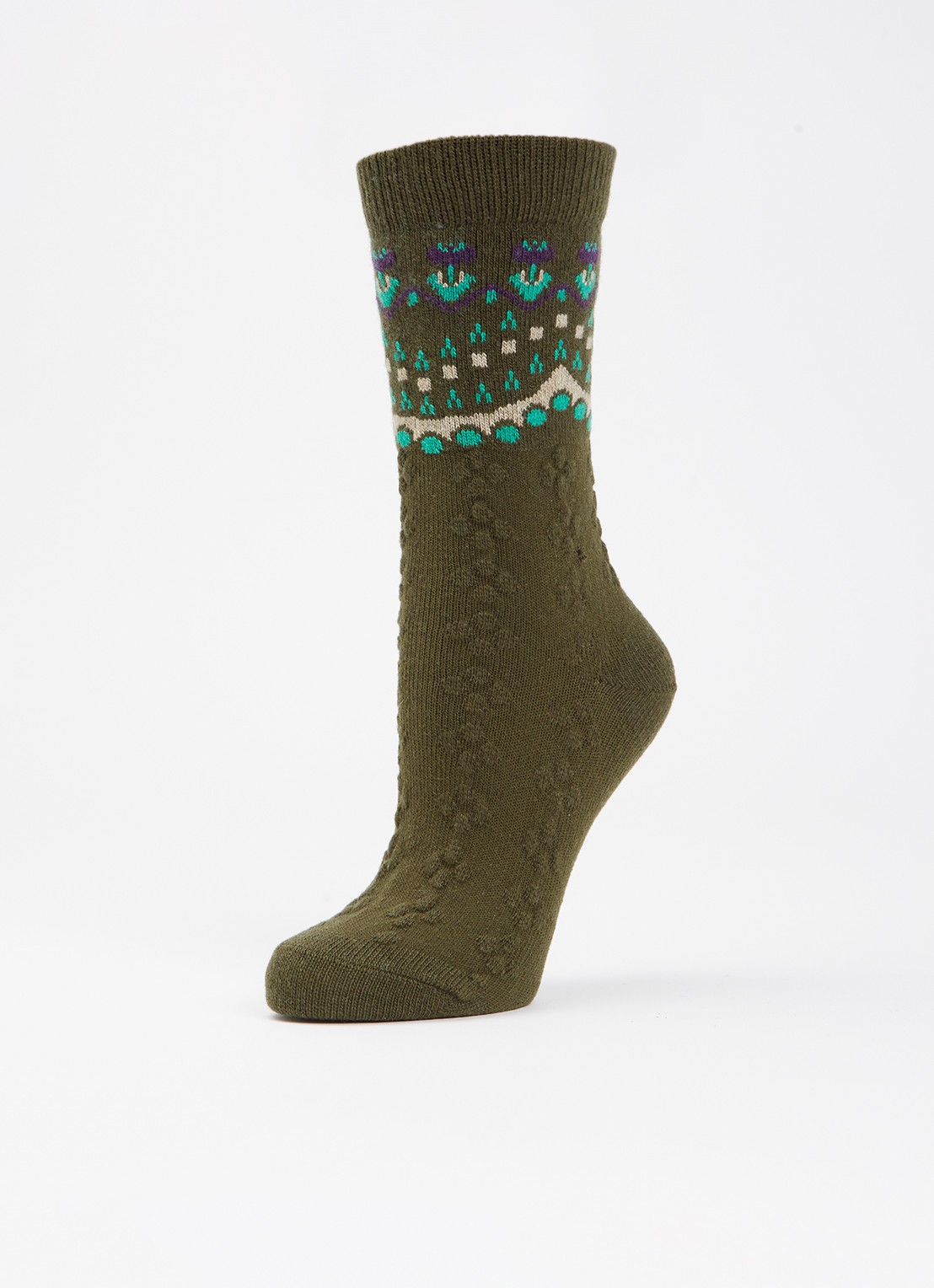 Falke Cosy Wool Special Edition sokken in kasjmierblend - detail 3 mosgroen