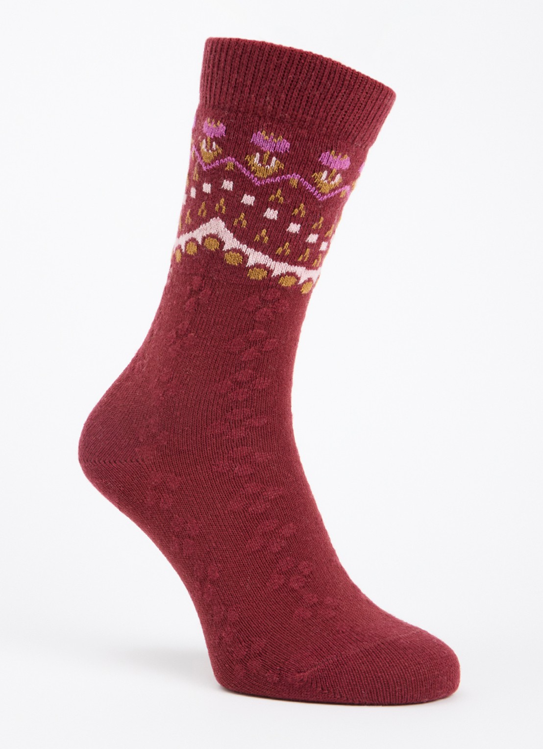 Falke Cosy Wool Special Edition sokken in kasjmierblend - voorkant rood
