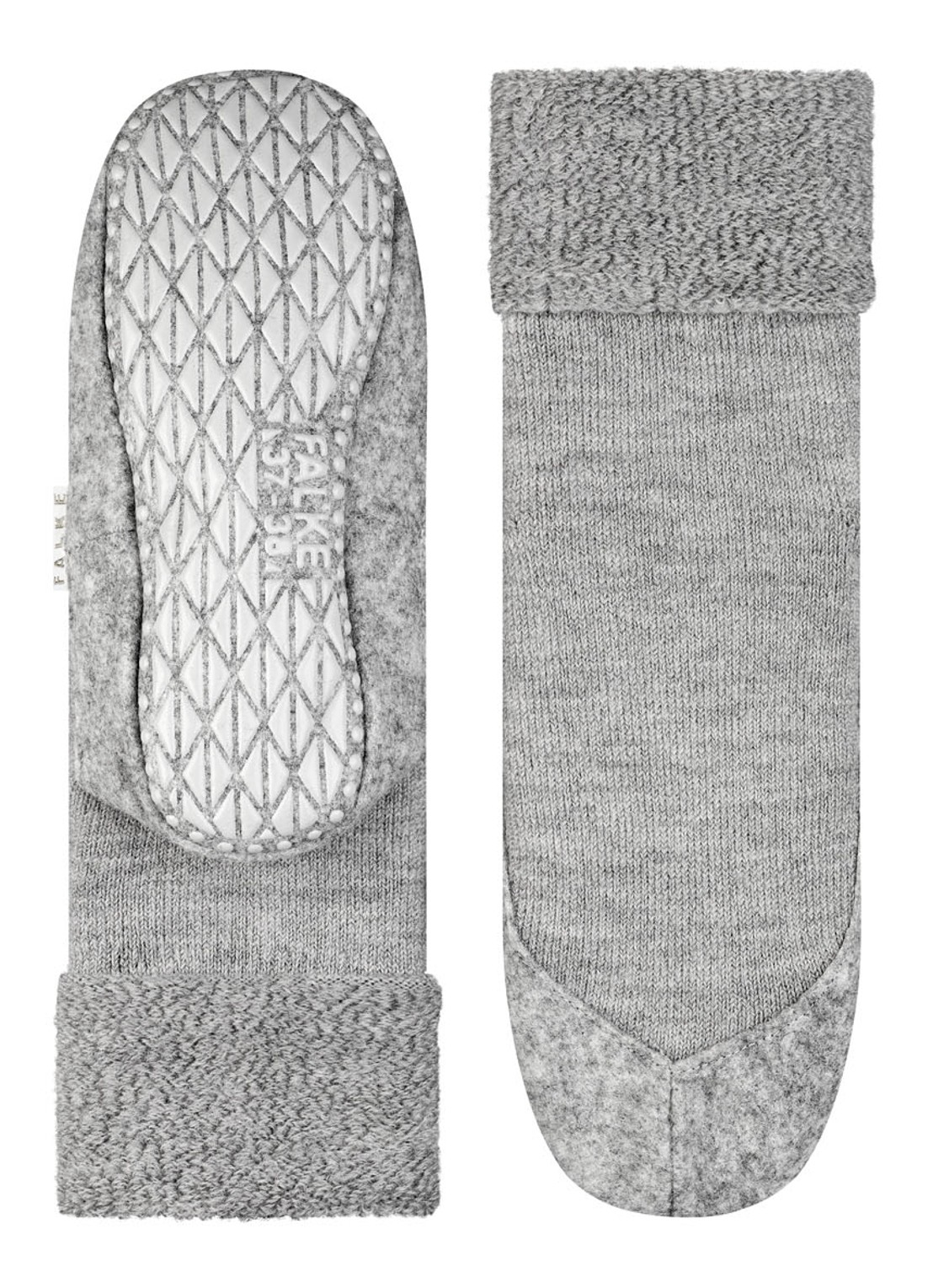 Falke Cosyshoe huissokken in wolblend met anti-slip - detail 5 lichtgrijs