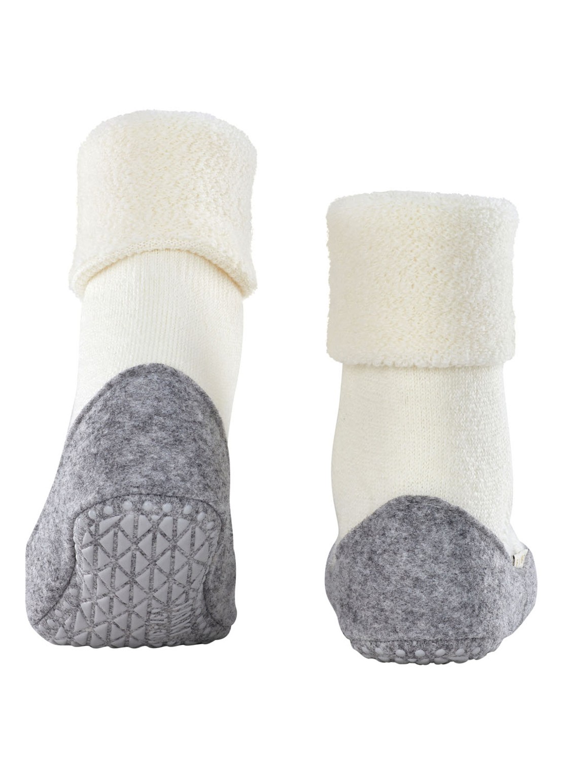 Falke Cosyshoe huissokken in wolblend met anti-slip - detail gebroken wit