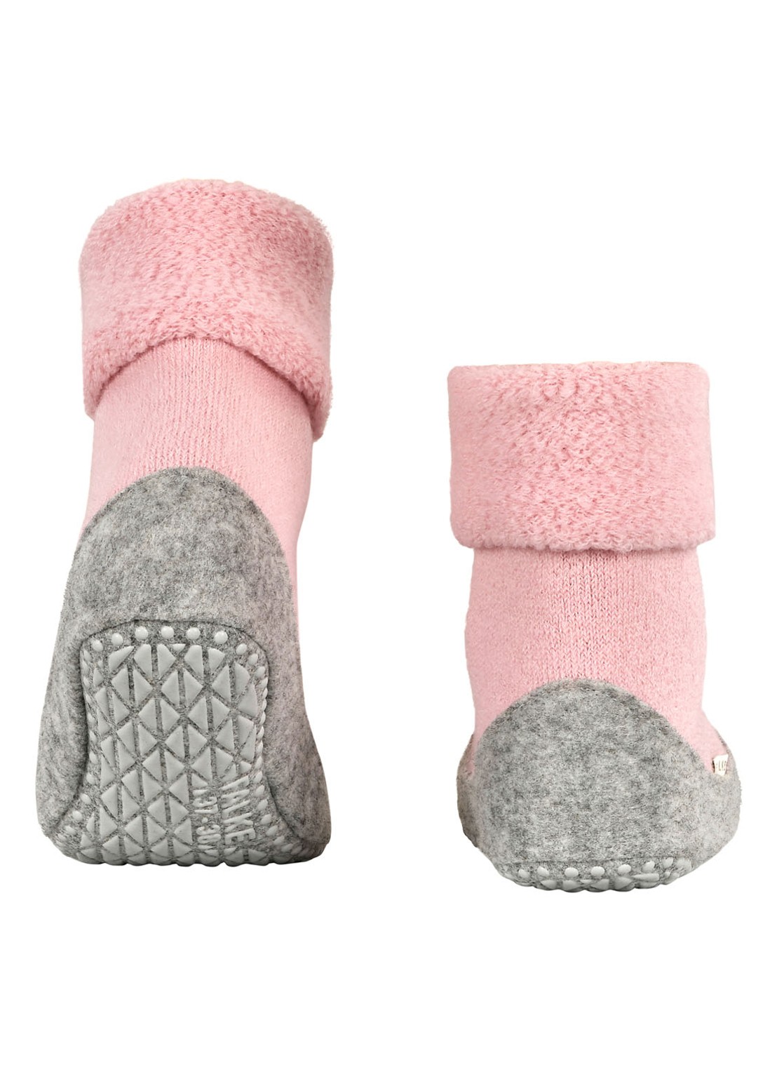 Falke Cosyshoe huissokken in wolblend met anti-slip - detail roze