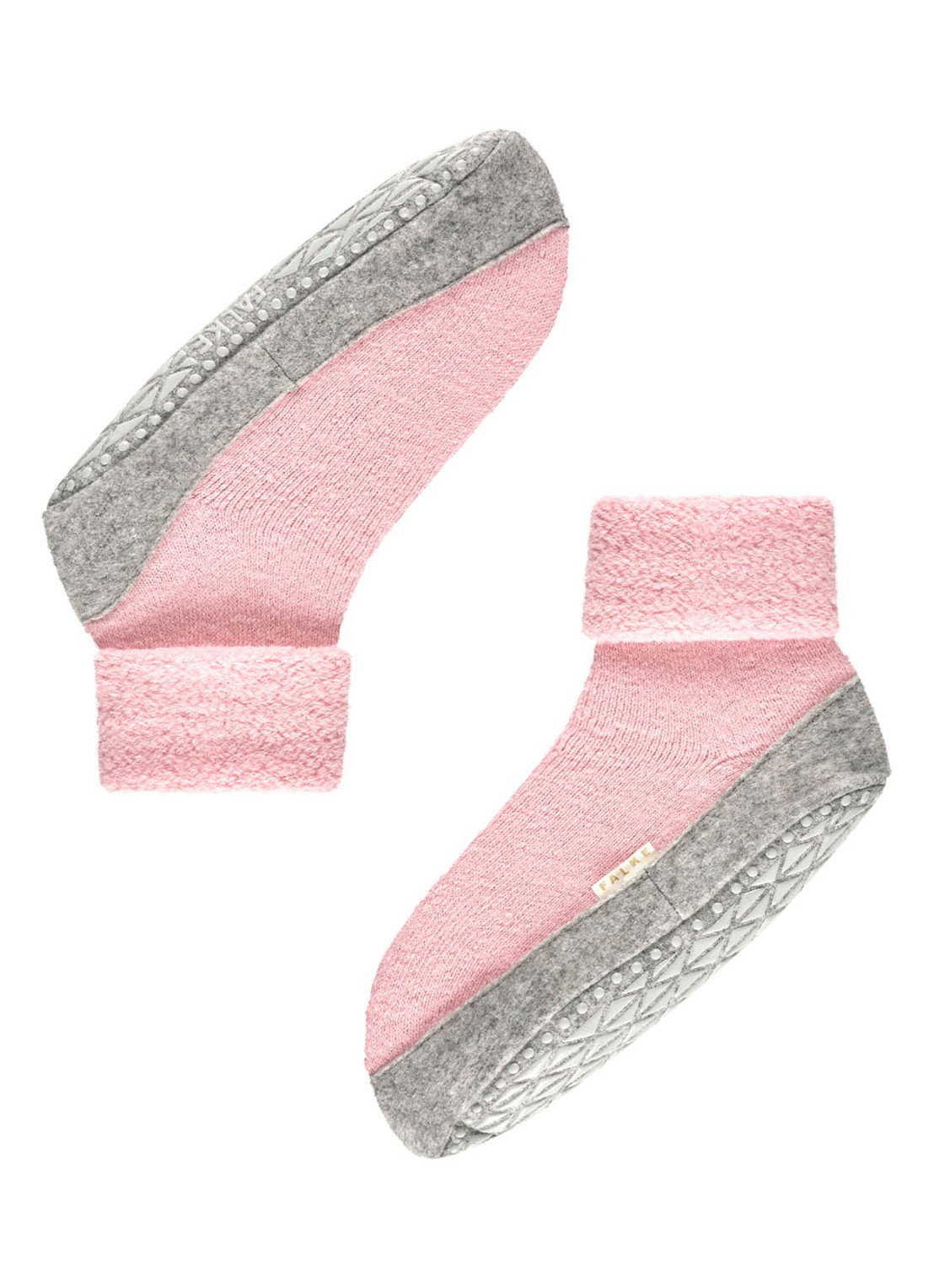 Falke Cosyshoe huissokken in wolblend met anti-slip - detail 2 roze