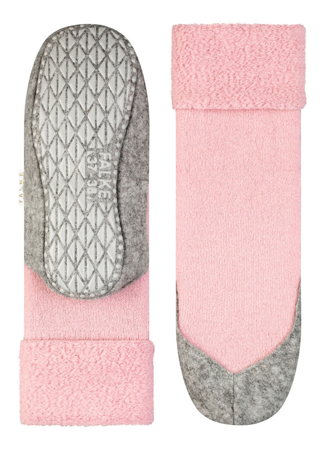 Falke Cosyshoe huissokken in wolblend met anti-slip - detail 3 roze