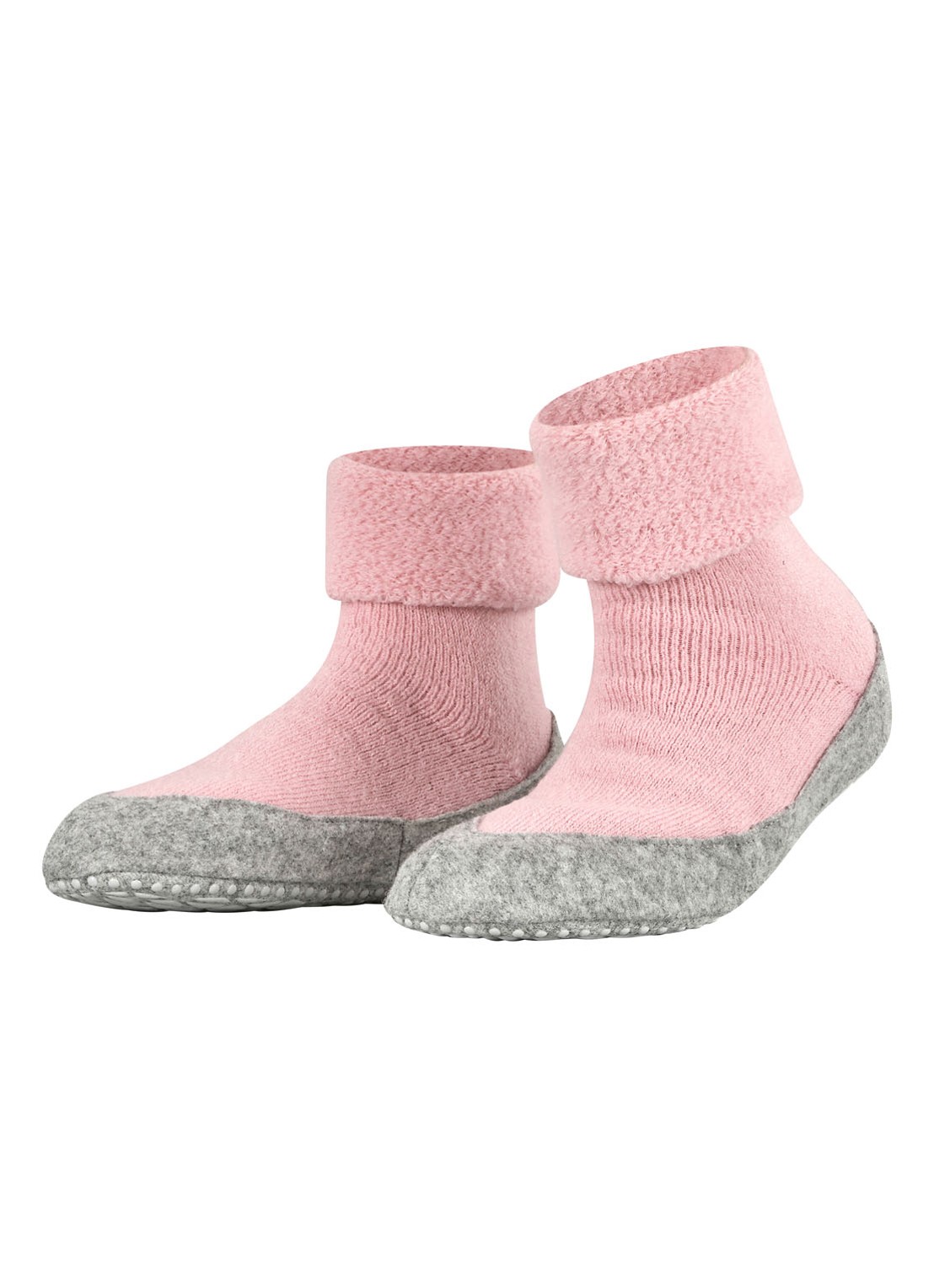 Falke Cosyshoe huissokken in wolblend met anti-slip - voorkant 5 roze