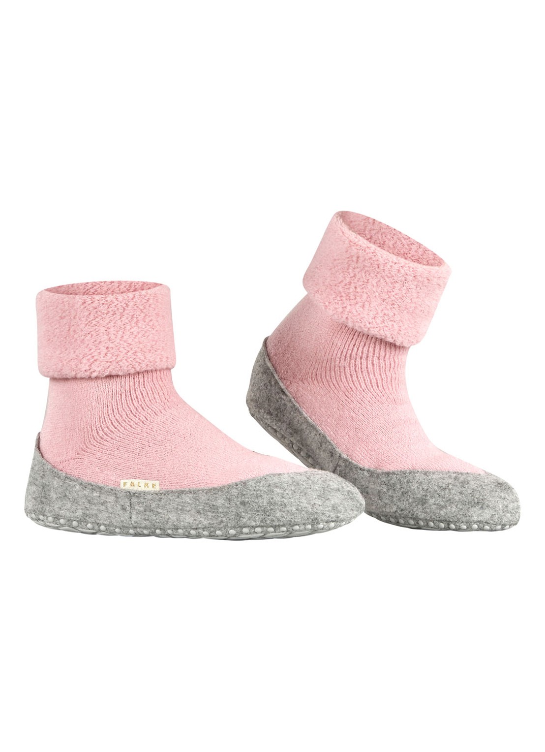 Falke Cosyshoe huissokken in wolblend met anti-slip - voorkant 6 roze