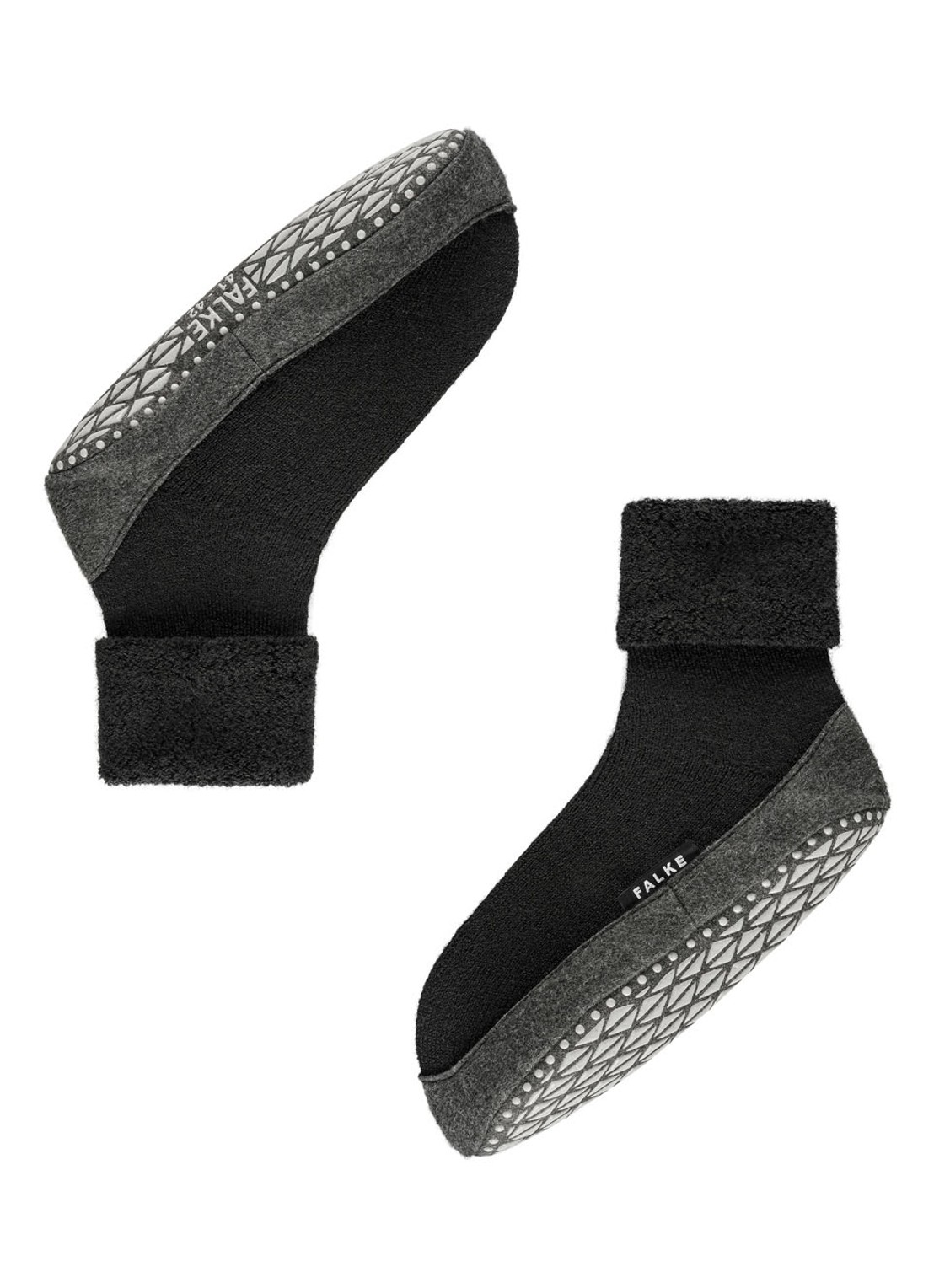 Falke Cosyshoe pantoffel in wolblend met anti-slip - detail 4 zwart
