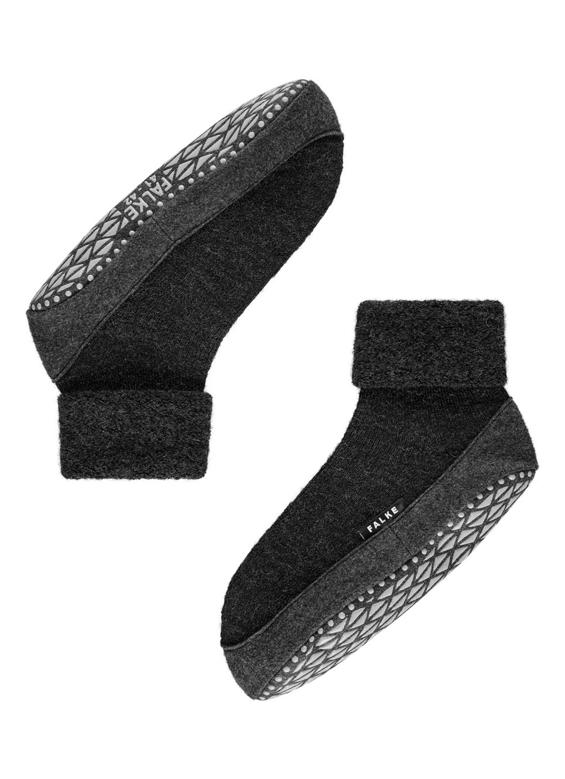 Falke Cosyshoe pantoffel in wolblend met anti-slip - detail 2 antraciet