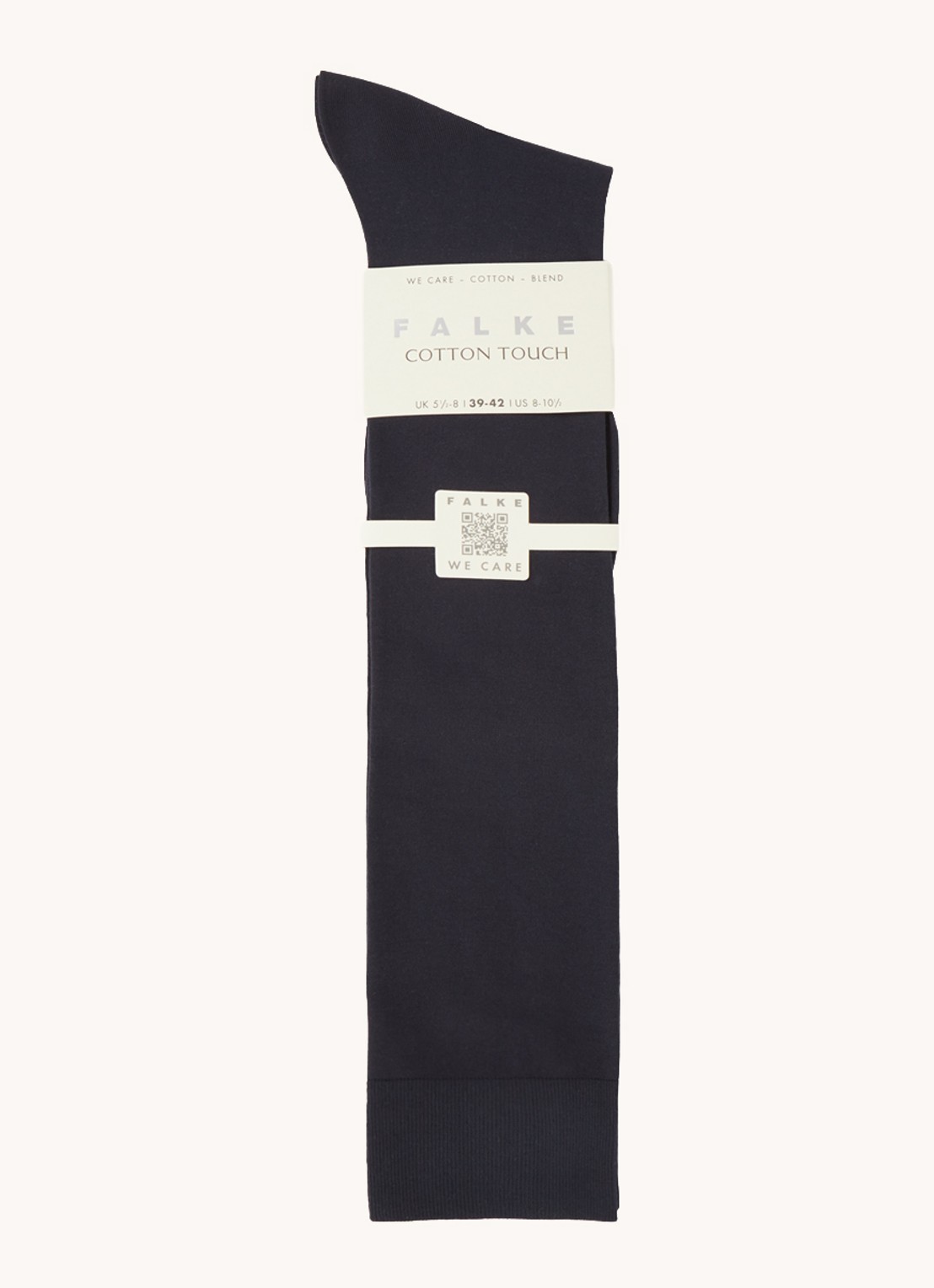 Falke Cotton Touch kniekousen in katoenblend - voorkant donkerblauw