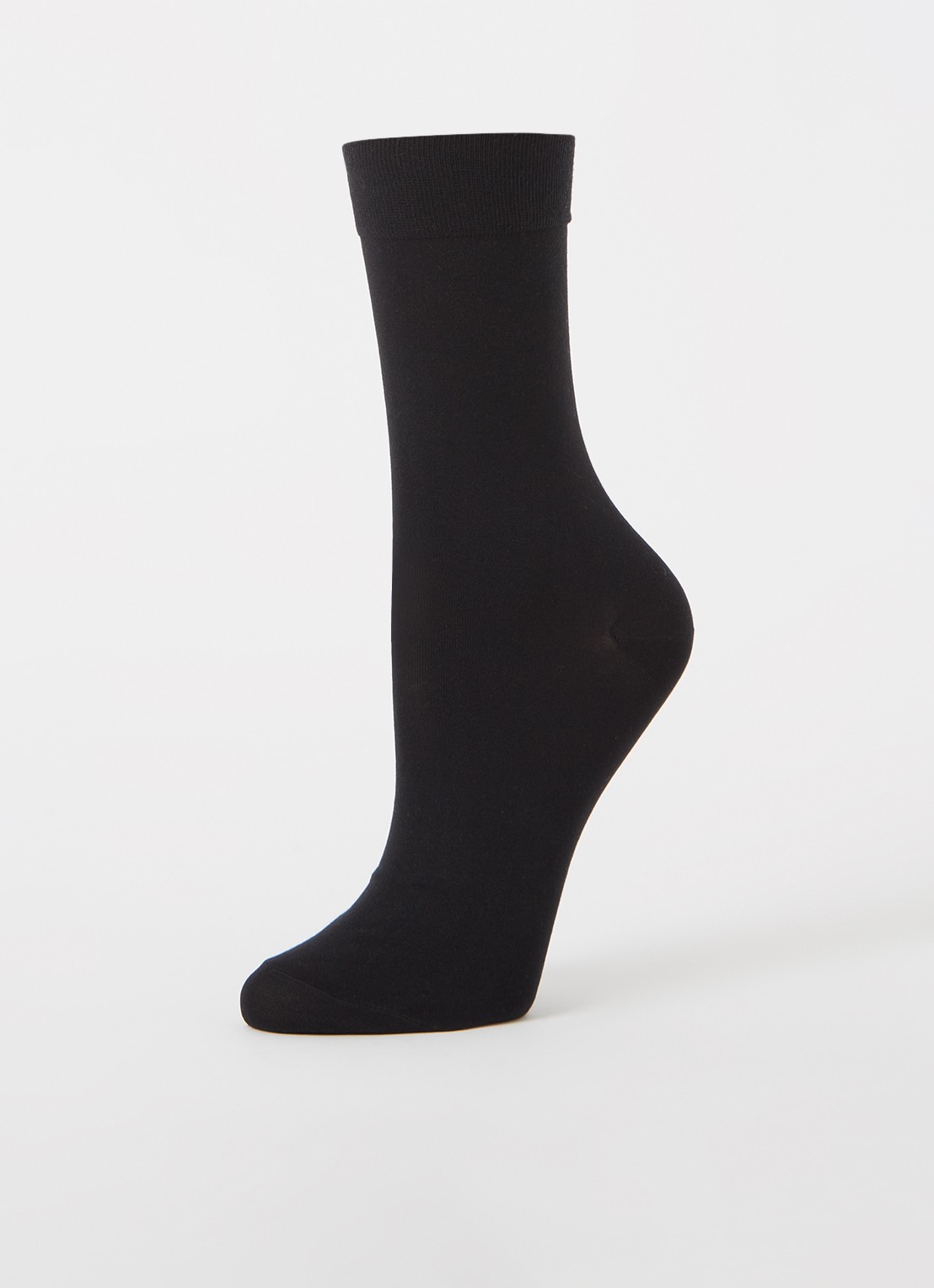 Falke Cotton Touch sokken in katoenblend - detail zwart