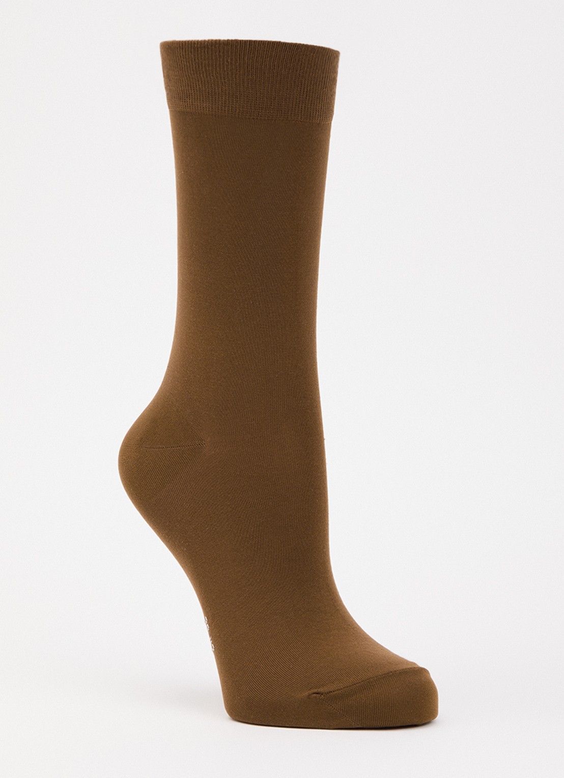 Falke Cotton Touch sokken met logo  - voorkant bruin