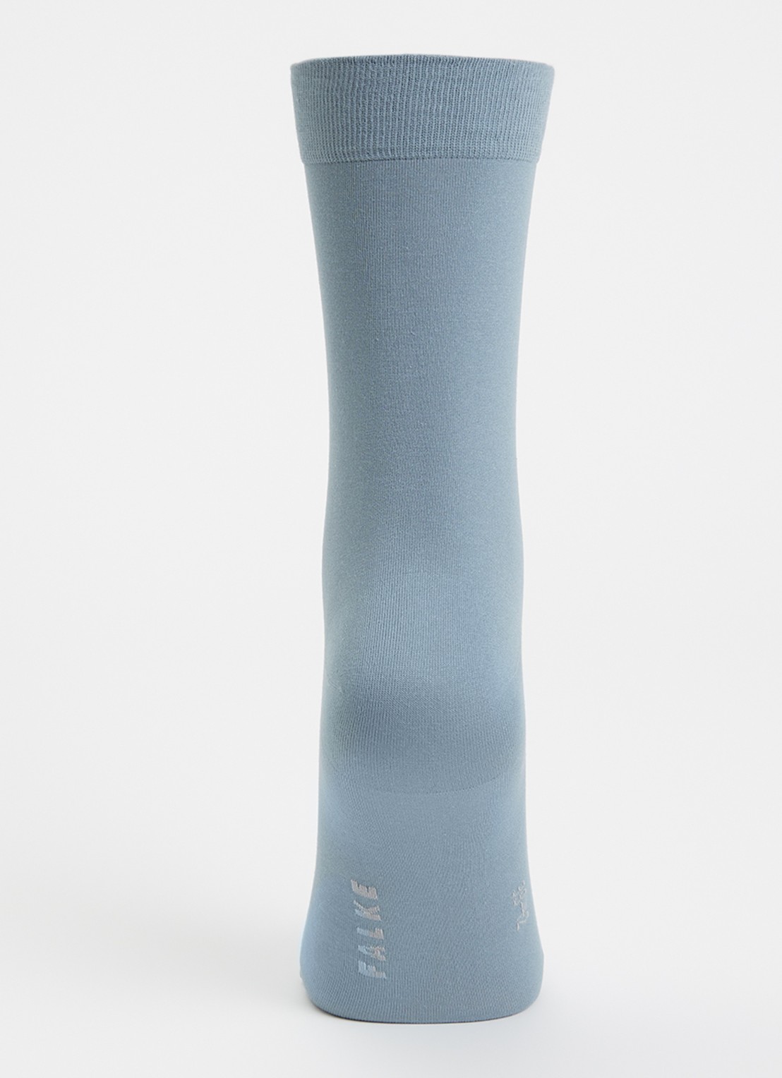Falke Cotton Touch sokken met logo  - voorkant 3 blauwgrijs