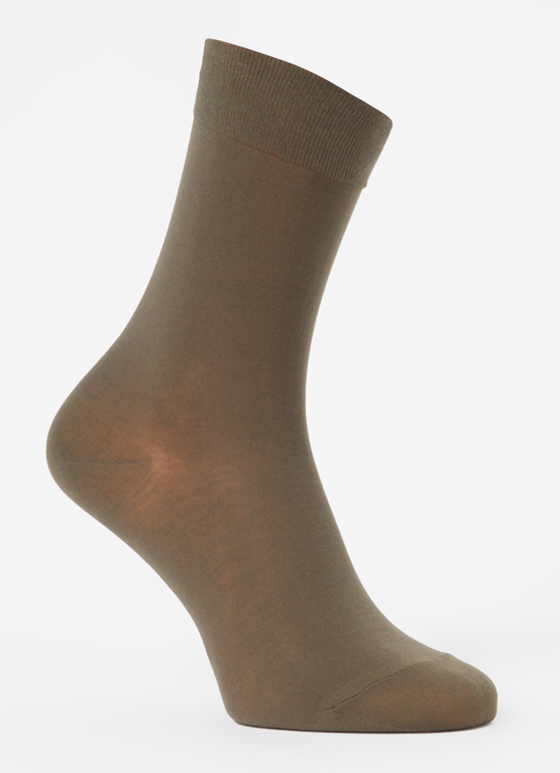 Falke Cotton Touch sokken met logo - voorkant bronsgroen