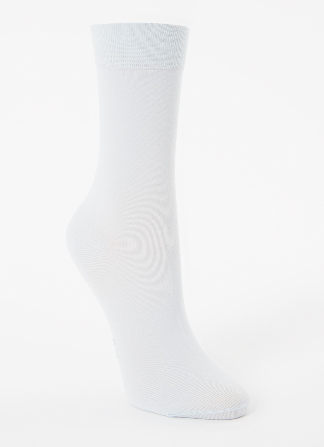 Falke Cotton Touch sokken met logo - voorkant lichtblauw
