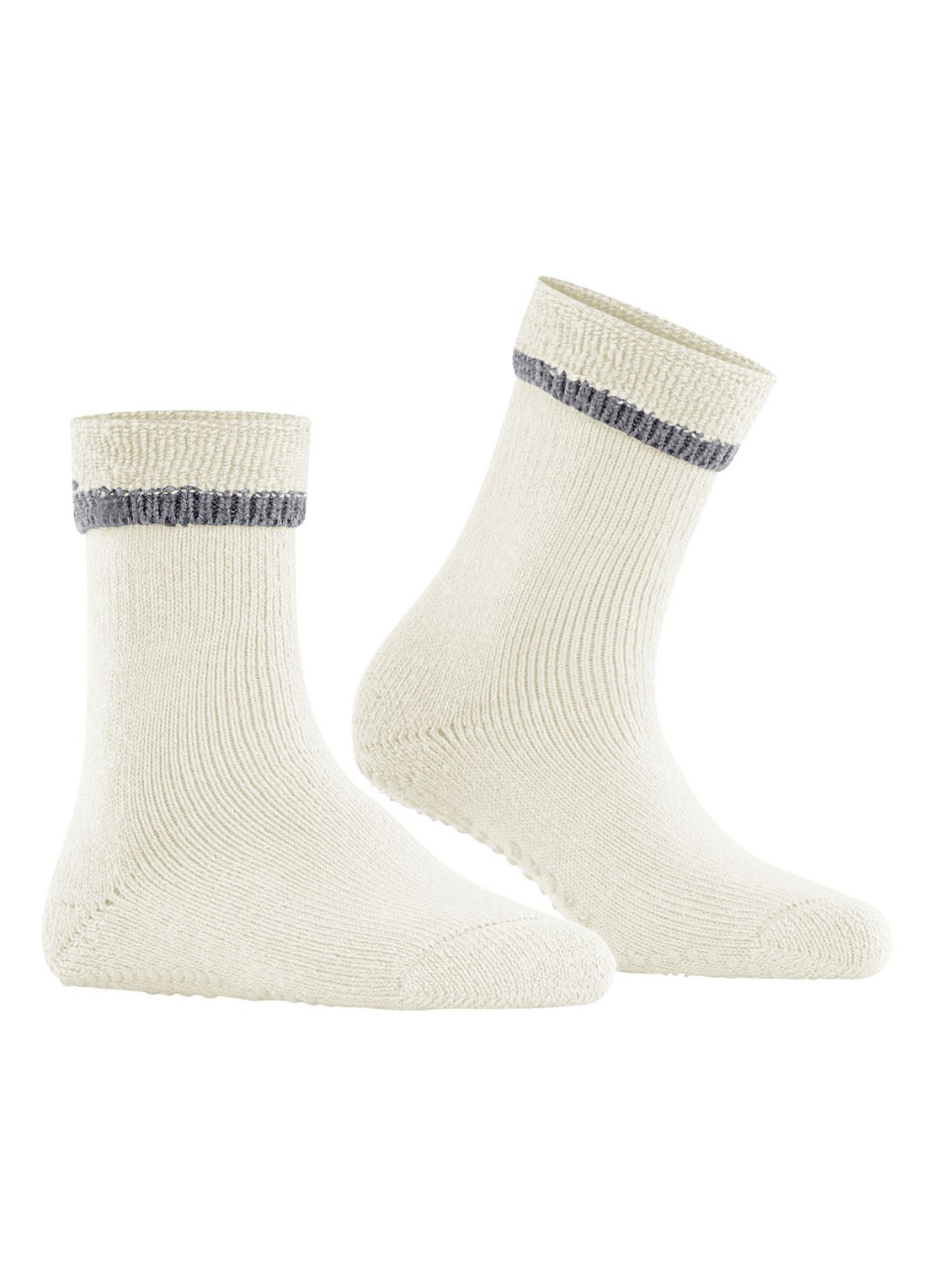 Falke Cuddle Pads sokken in wolblend met anti-slip - voorkant 2 gebroken wit