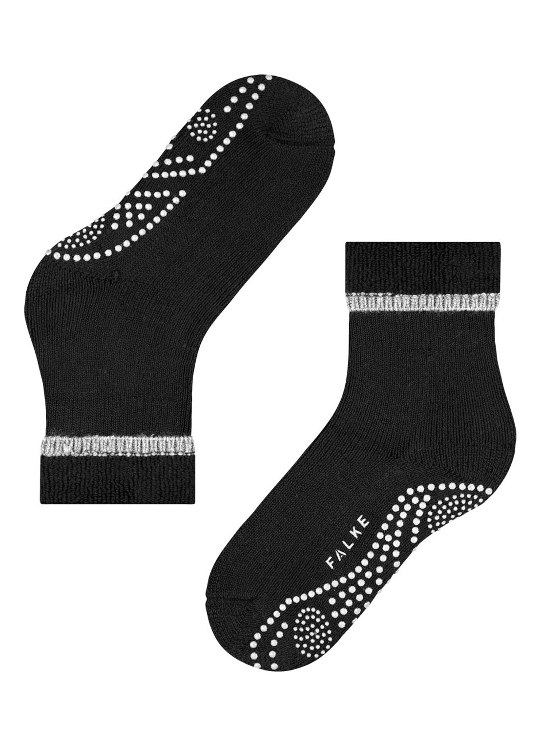 Falke Cuddle Pads sokken in wolblend met anti-slip - detail 2 zwart
