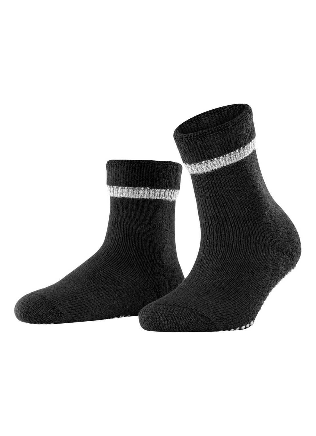 Falke Cuddle Pads sokken in wolblend met anti-slip - voorkant 6 zwart