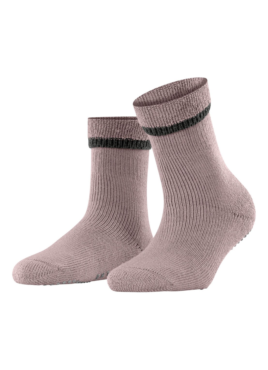 Falke Cuddle Pads sokken in wolblend met anti-slip - voorkant taupe