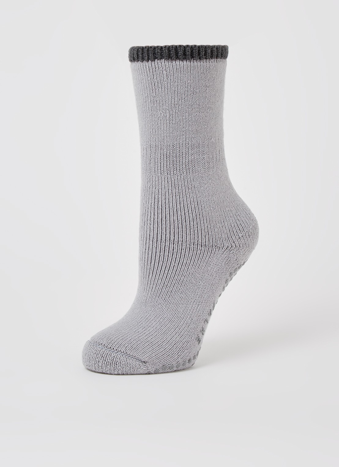 Falke Cuddle Pads sokken in wolblend met anti-slip - detail 3 grijs