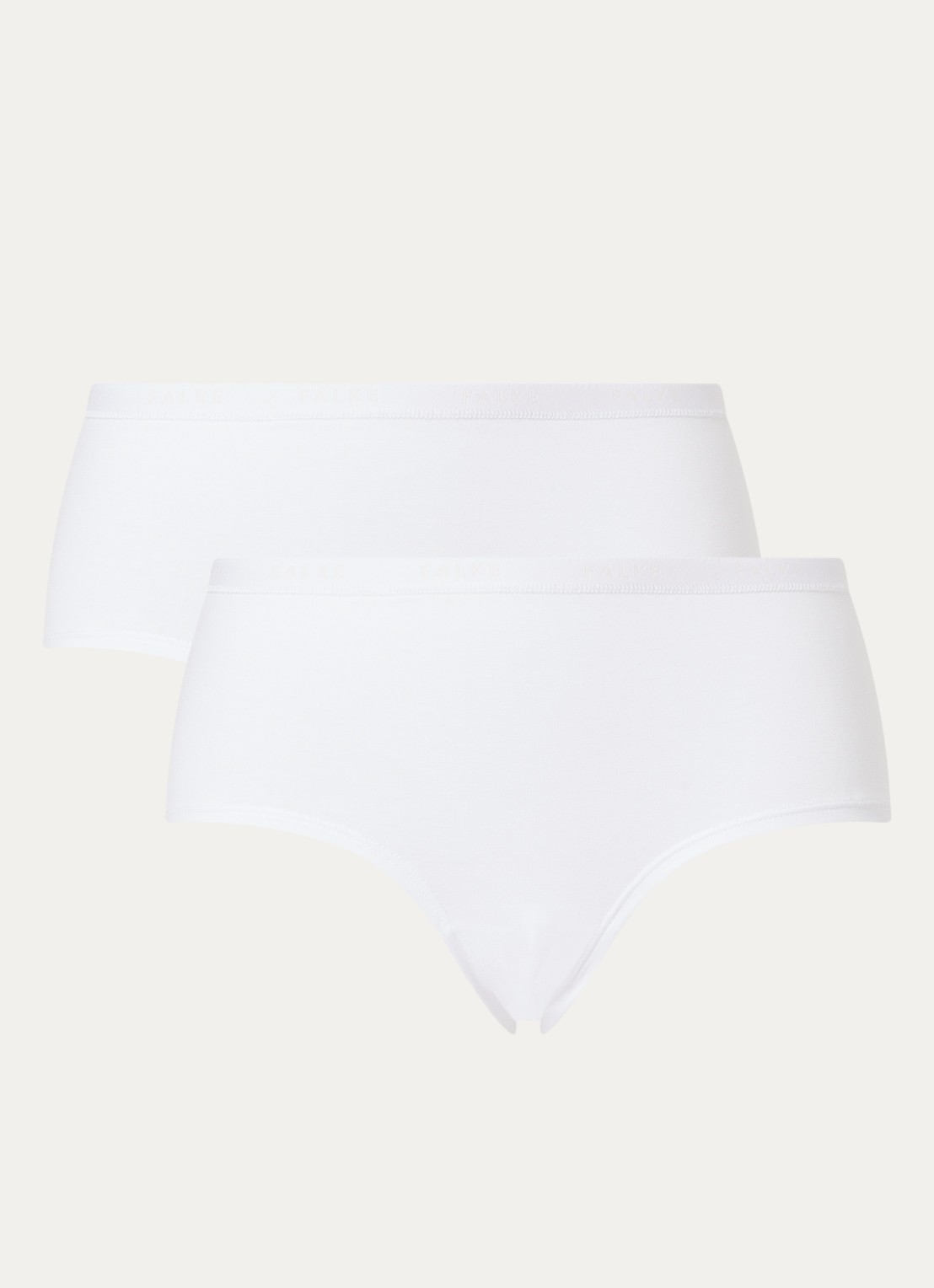 Falke Daily Comfort hipster met logoband in 2-pack - voorkant 3 wit