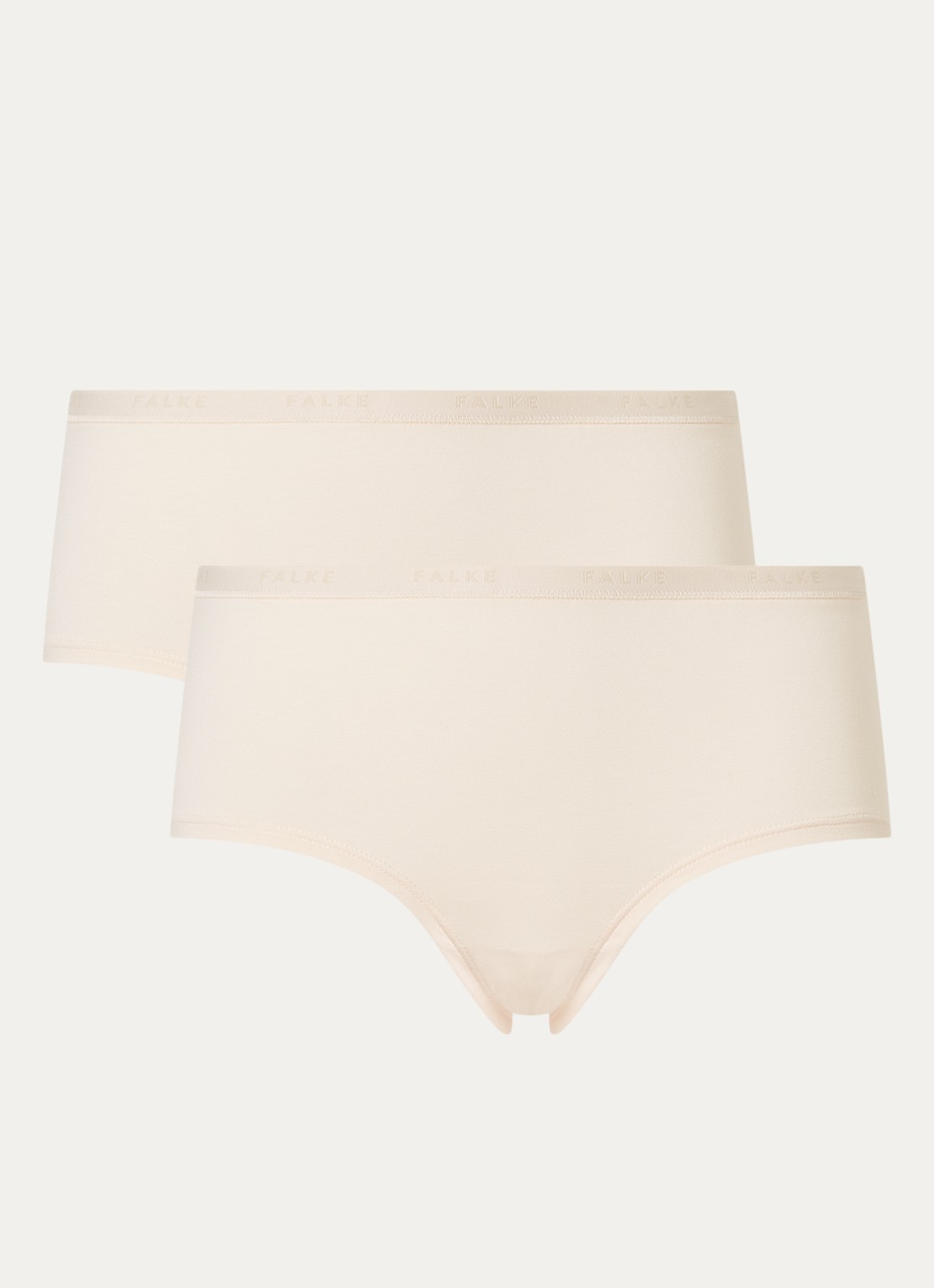 Falke Daily Comfort hipster met logoband in 2-pack - voorkant donkerbeige