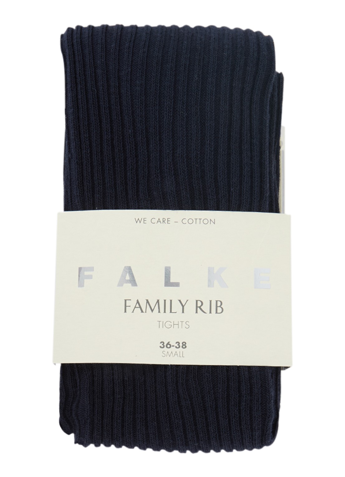 Falke Family ribgebreide maillot van katoen - voorkant 3 donkerblauw
