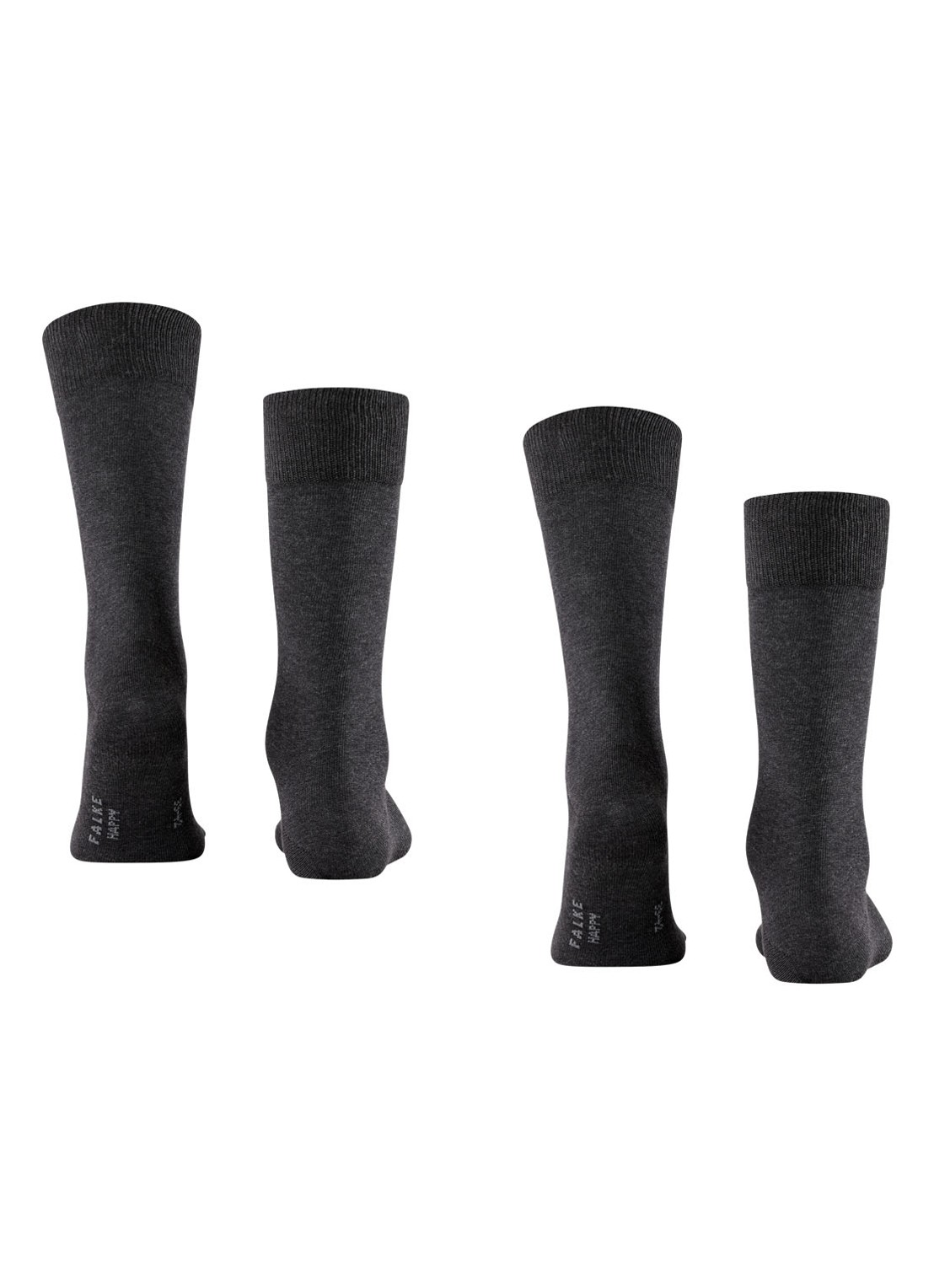 Falke Happy sokken in 2-pack - detail antraciet