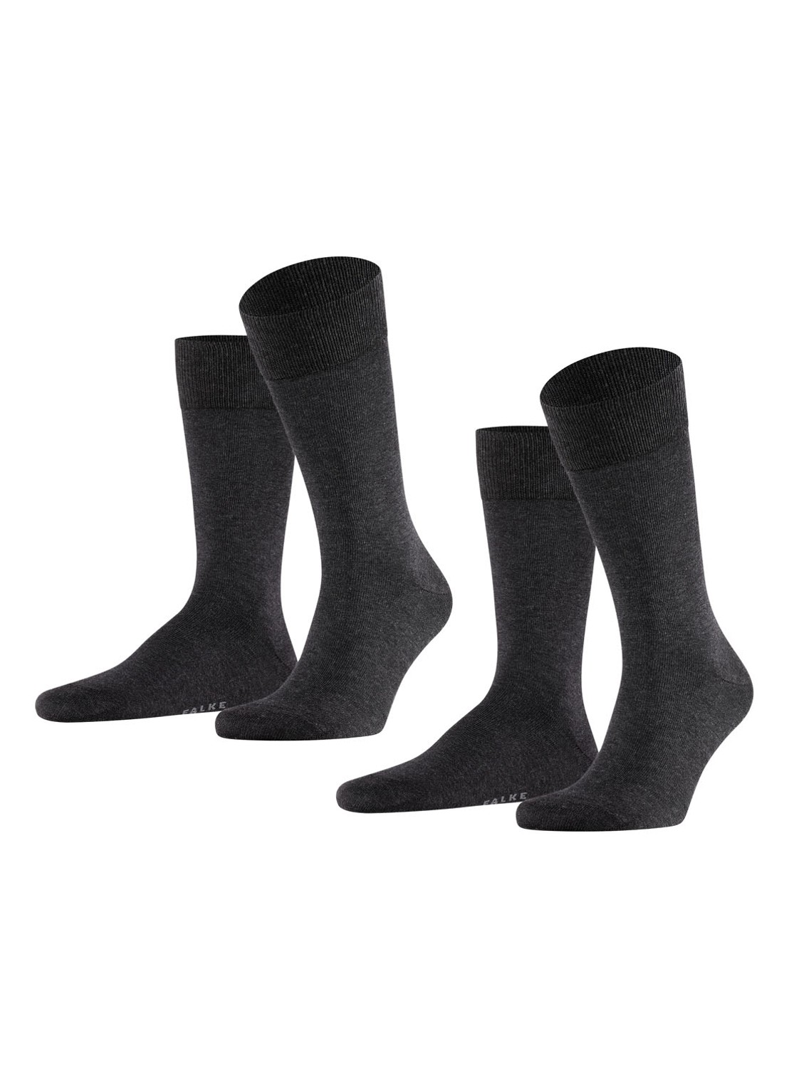 Falke Happy sokken in 2-pack - voorkant 5 antraciet